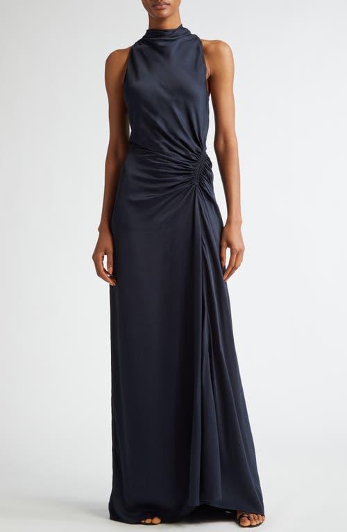 Inez Funnel Neck Gown in Blue Lyst