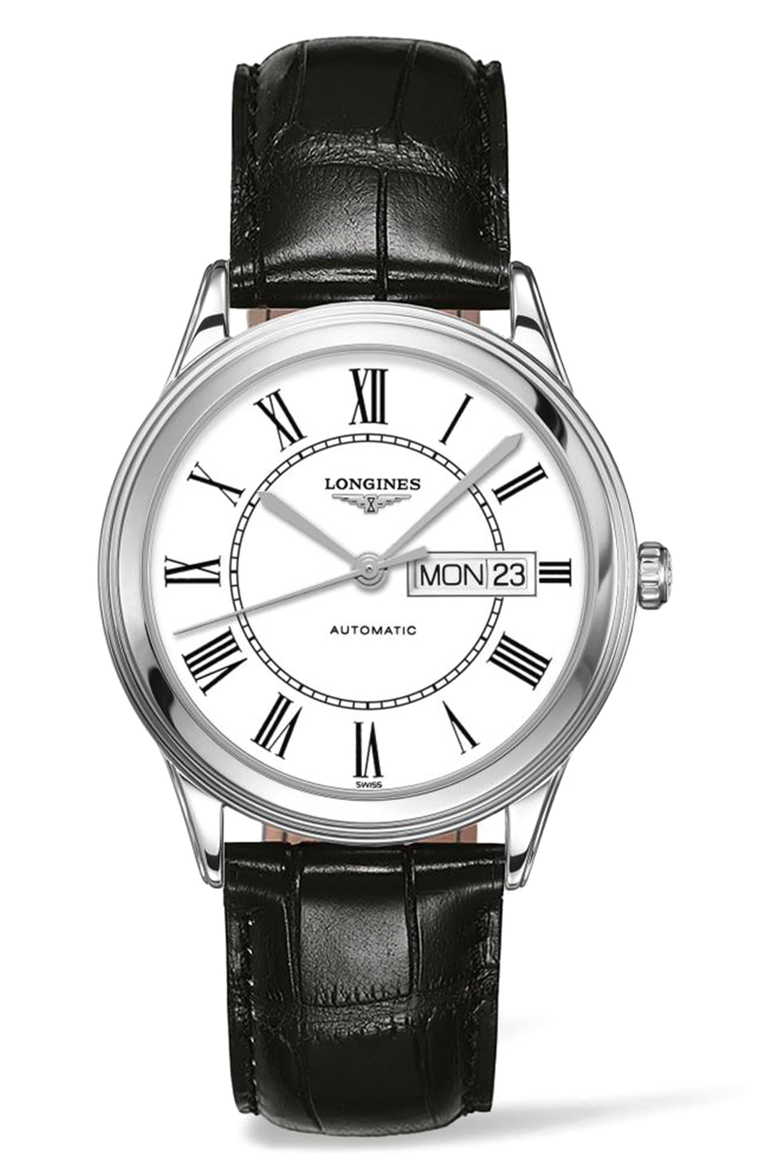 Longines Flagship Heritage Automatic Leather Strap Watch Lyst