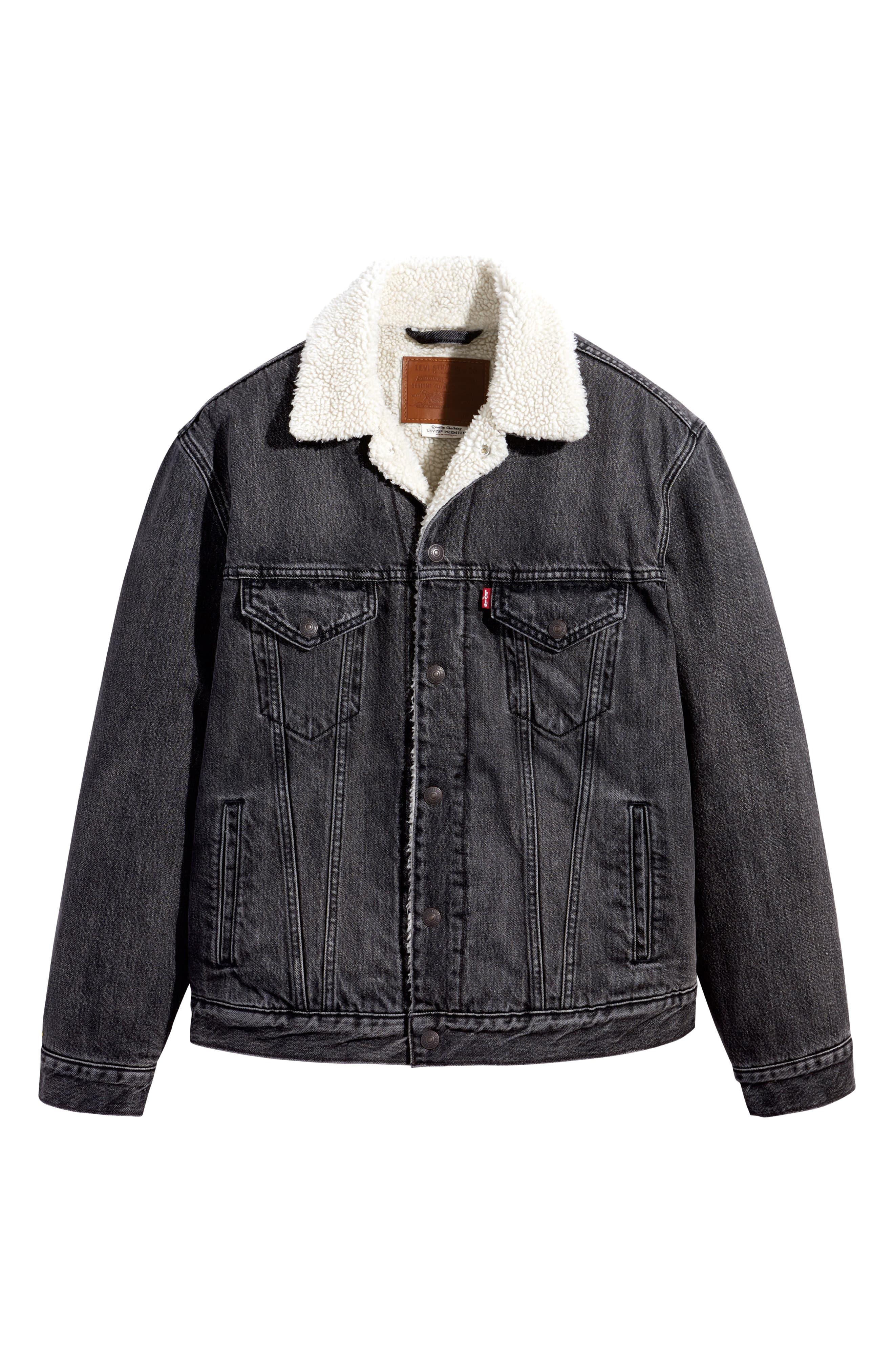 Levi's ® Premium Faux Fur Lined Vintage Fit Trucker Jacket in Black for Men  | Lyst