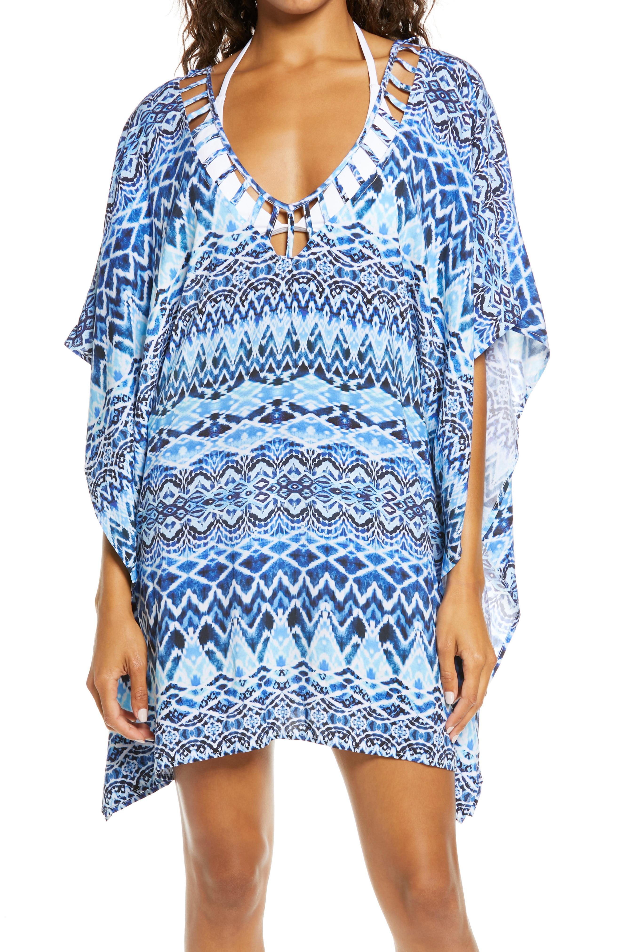 La Blanca Oasis Ikat Tunic Cover-up in Blue - Lyst