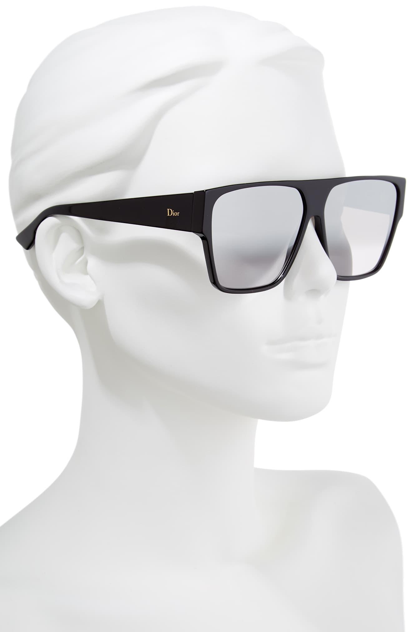 dior 62mm flat top square sunglasses
