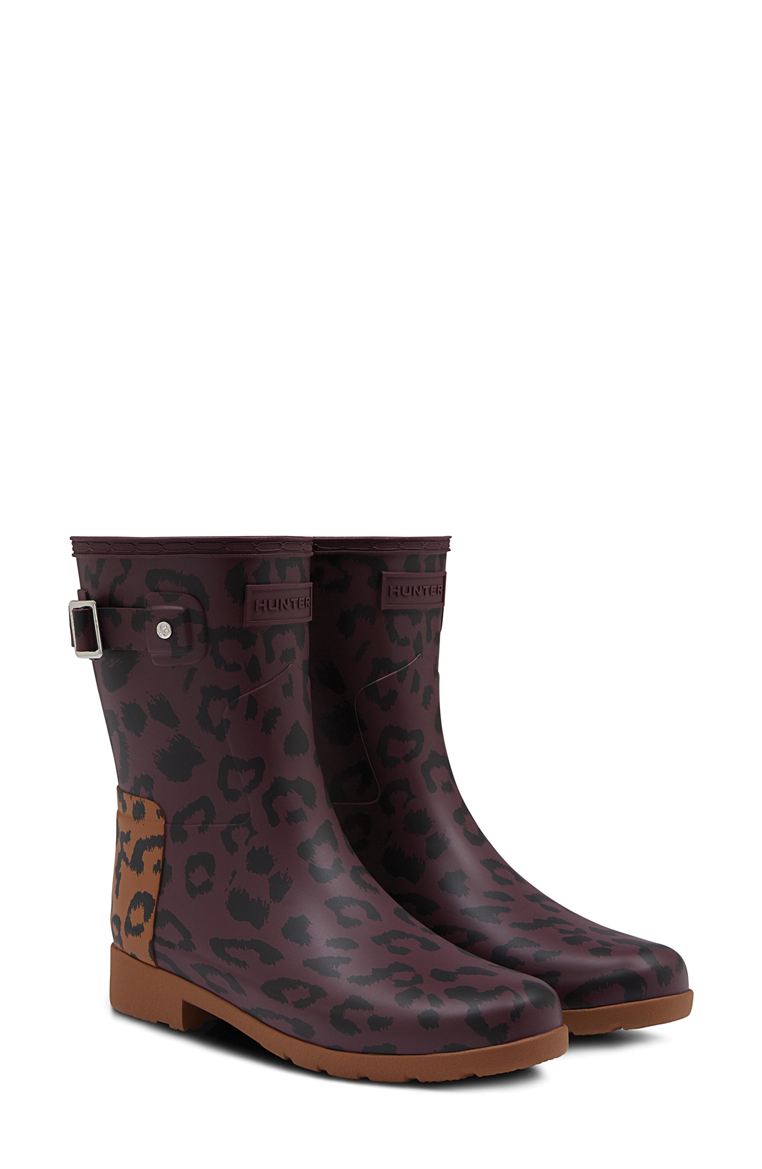 hunter rain boots leopard