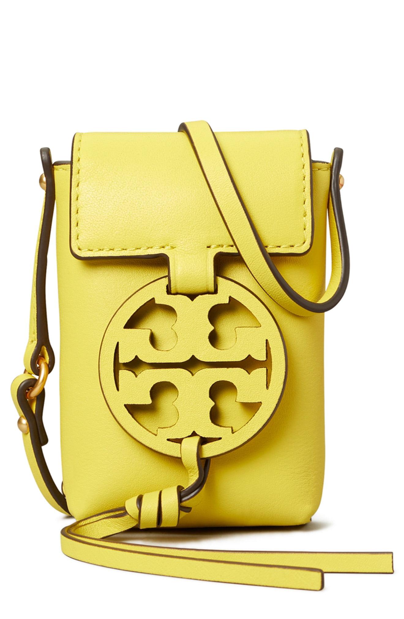 Leather mini bag Tory Burch Yellow in Leather - 28418538