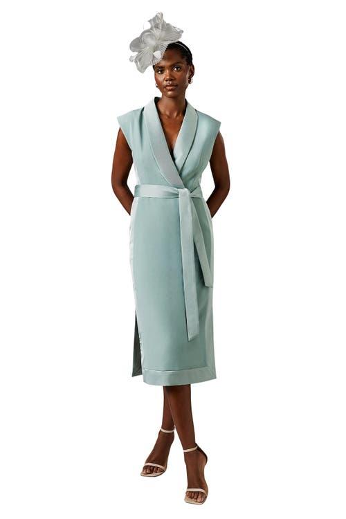 Coast Tux Satin Midi Dress in Green | Lyst Coast Tux Satin Midi Dress in Green | Lyst