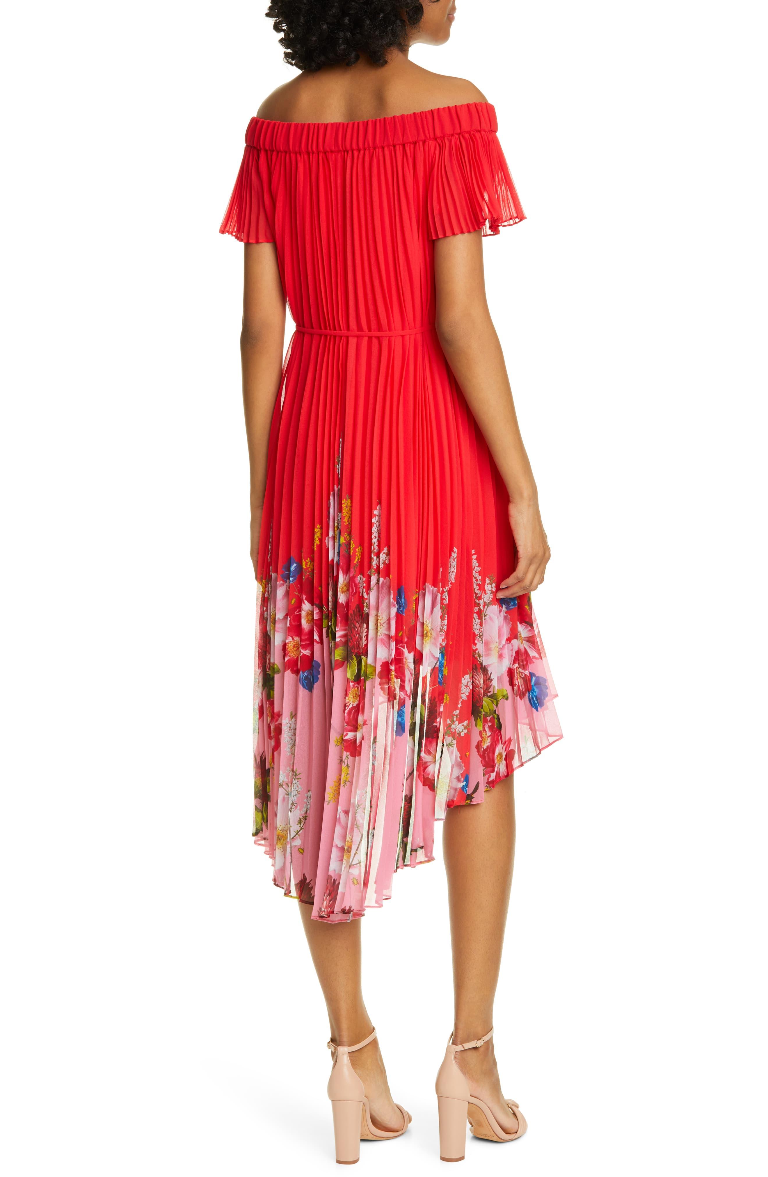 Ted Baker Berry Sundae Bardot Floral Off the shoulder Pleated