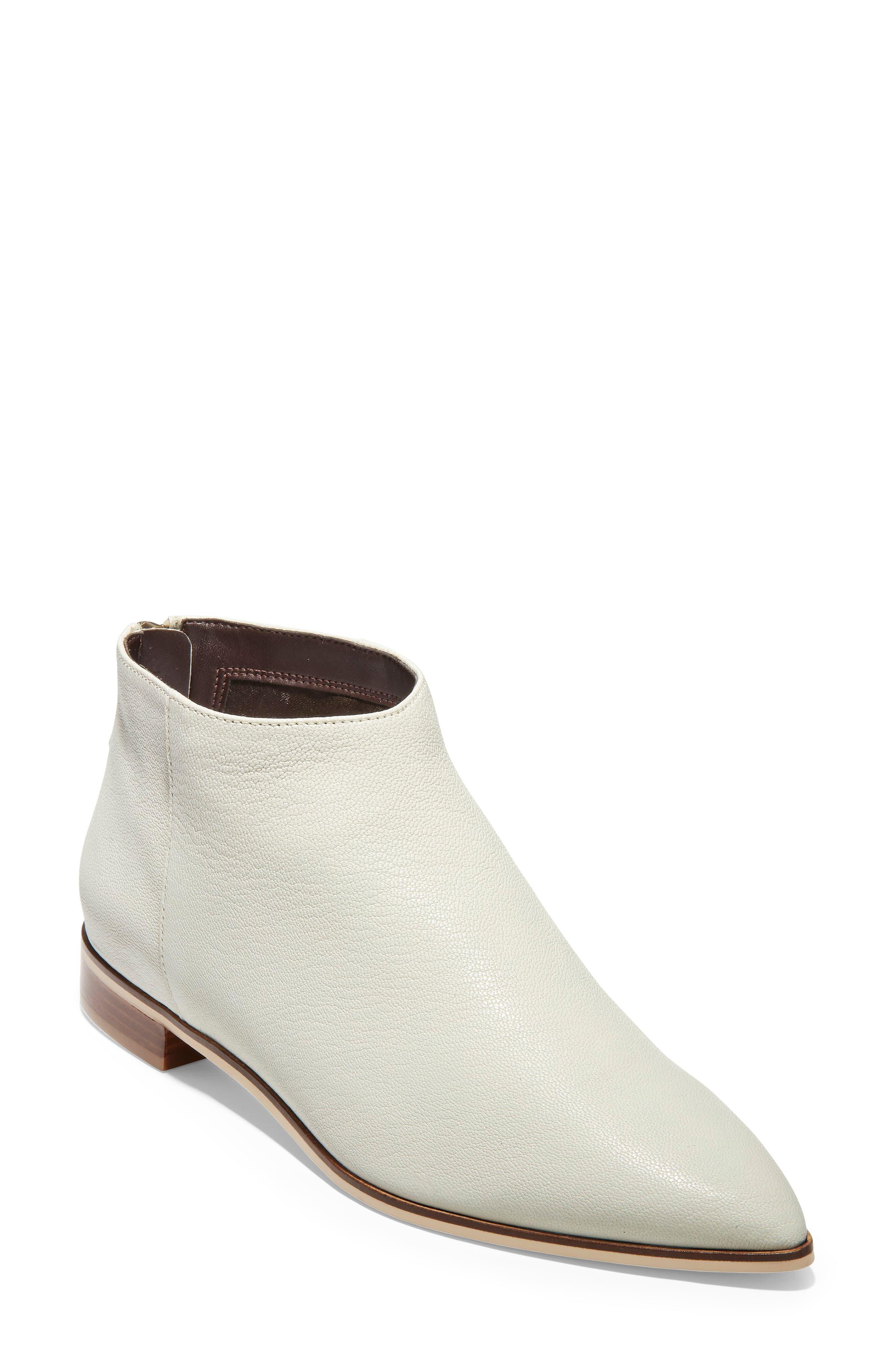 ivory leather booties