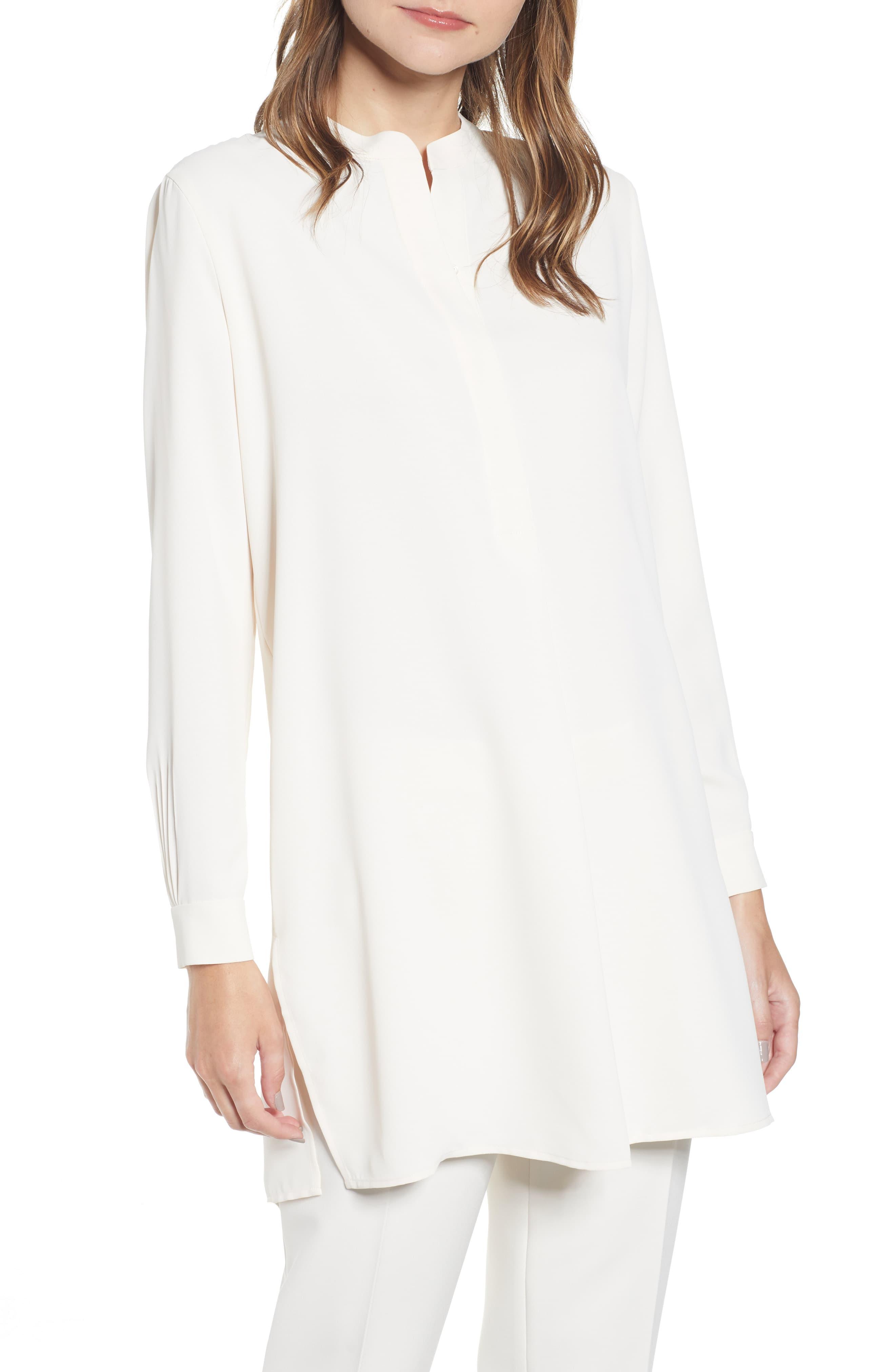 Anne Klein Tunic Shirt in White Lyst