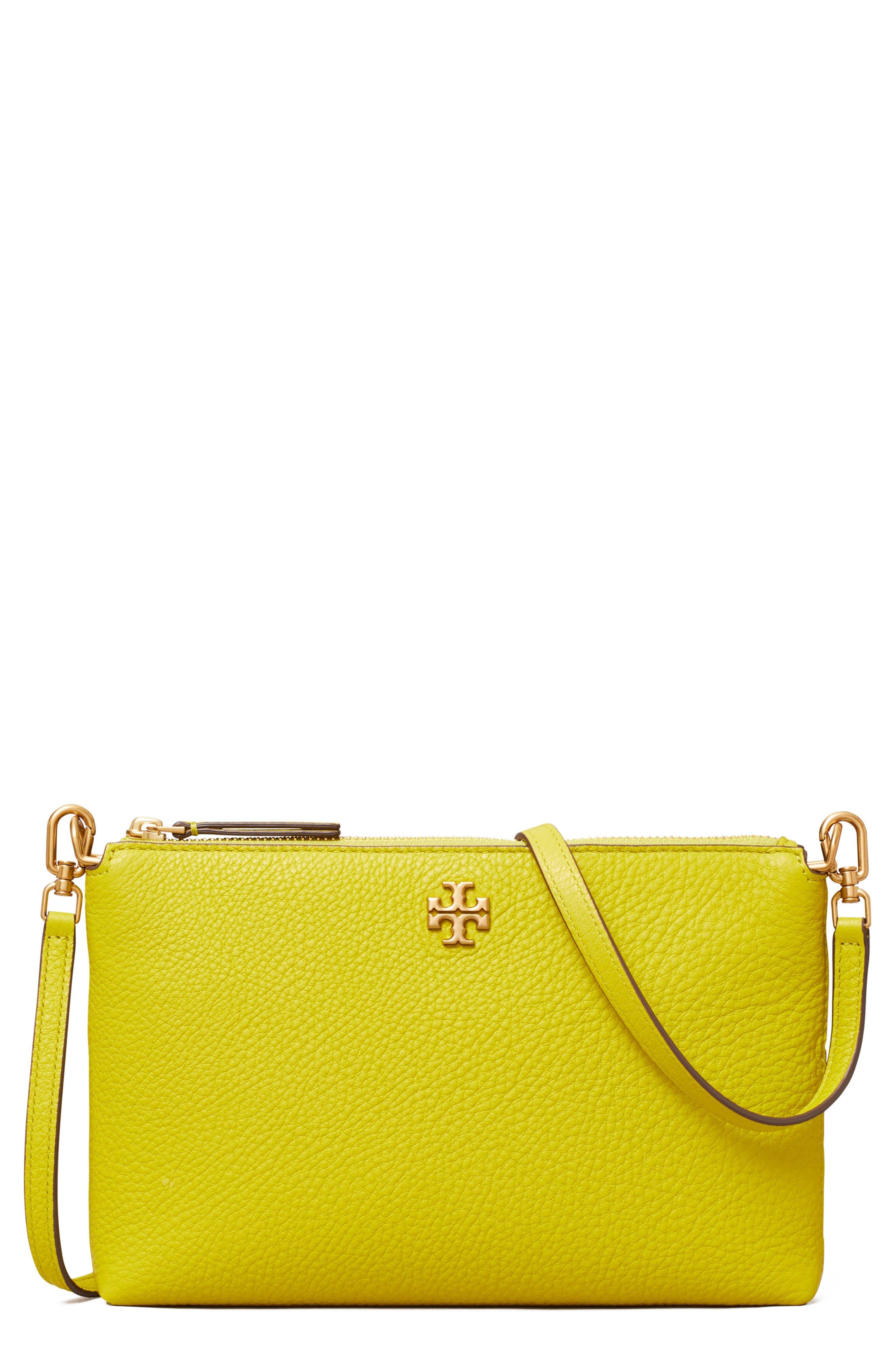 Tory Burch Mercer Pebbled Zip Crossbody Bag in Yellow Lyst