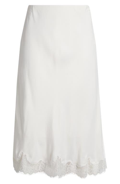 Nordstrom Lace Trim Bias Cut Midi Skirt in White Lyst