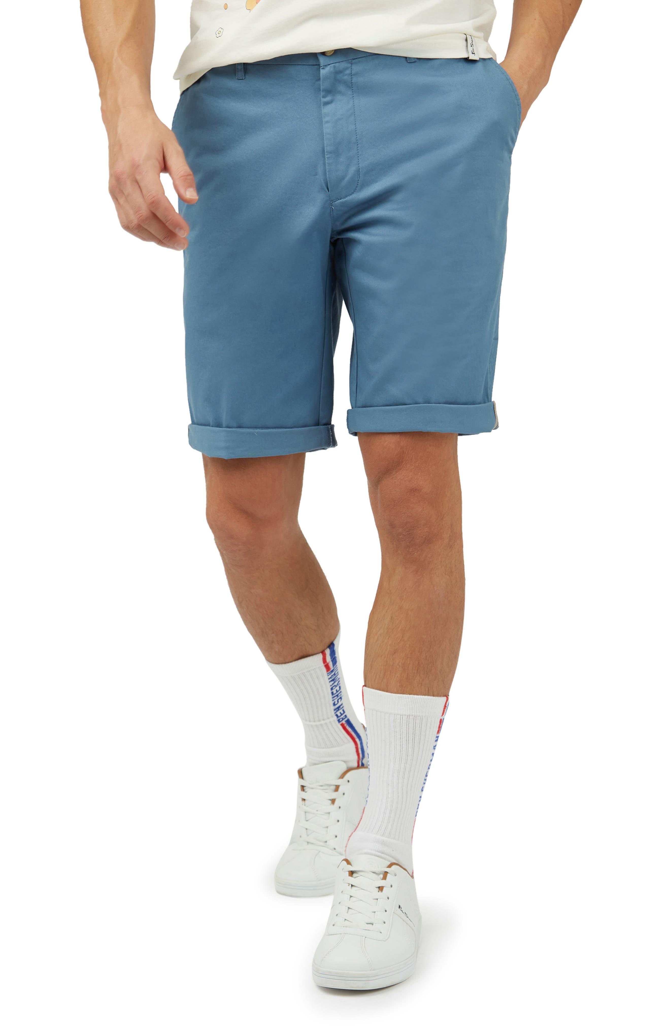 Ben Sherman Signature Flat Front Stretch Cotton Chino Shorts in Blue for Men  | Lyst