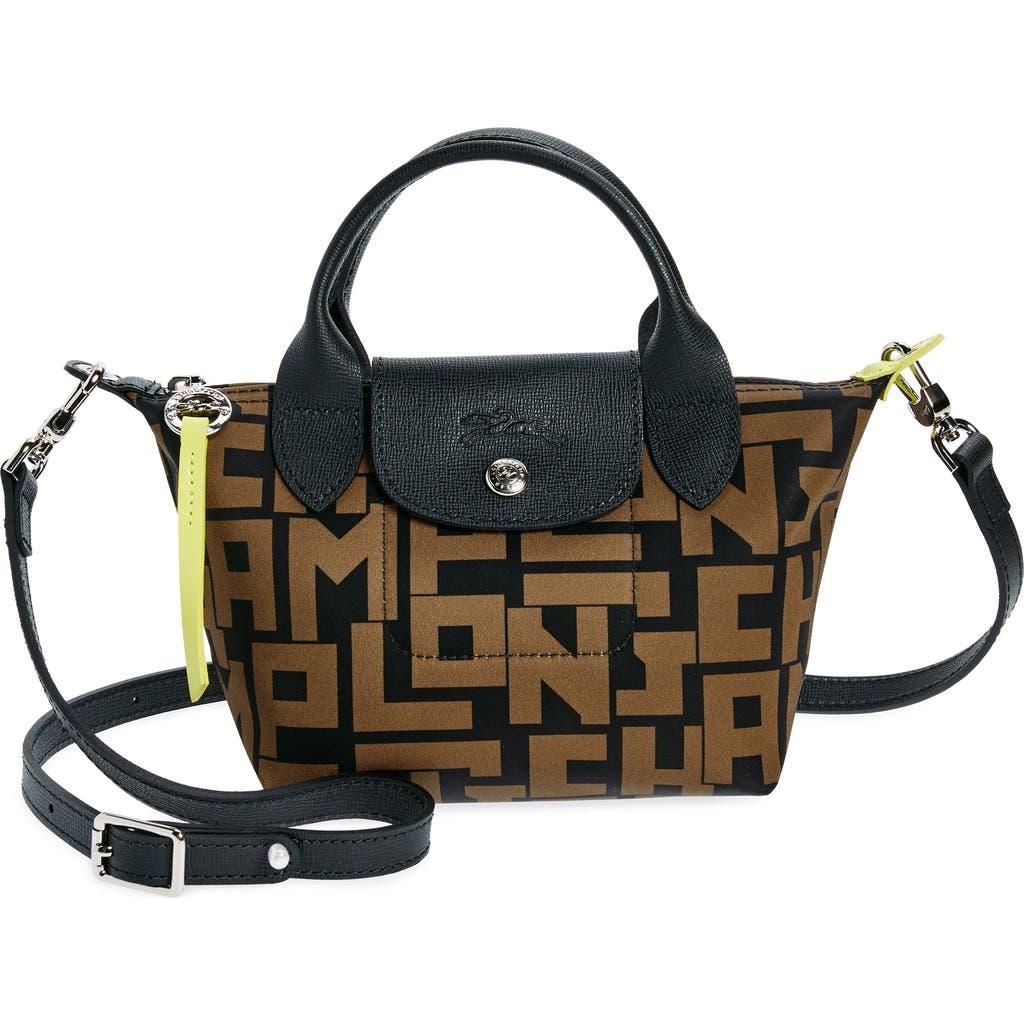 Longchamp Logo Top Handle Crossbody Bag in Black | Lyst