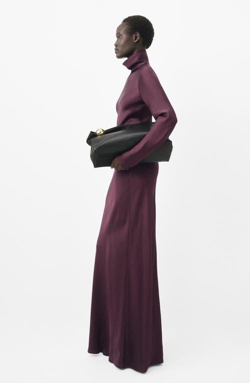 mango purple satin dress mango satin mini purple dress with long sleeves Size 4