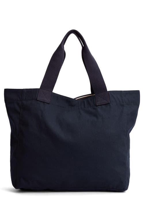 Barbour Logo Cotton Canvas Tote in Blue Lyst