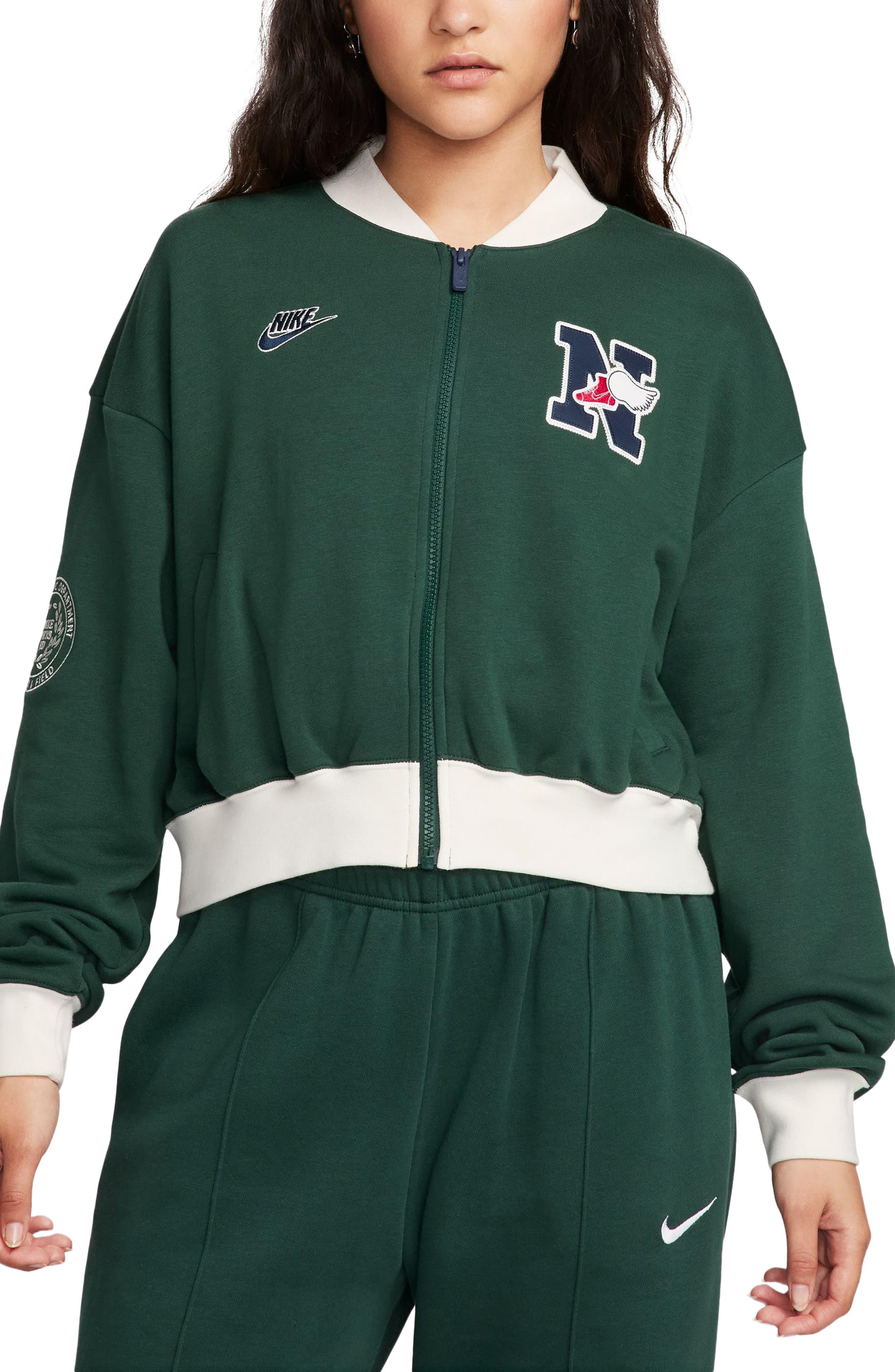 Nike Sportswear Club Exeter Crop Jacket in Green Lyst