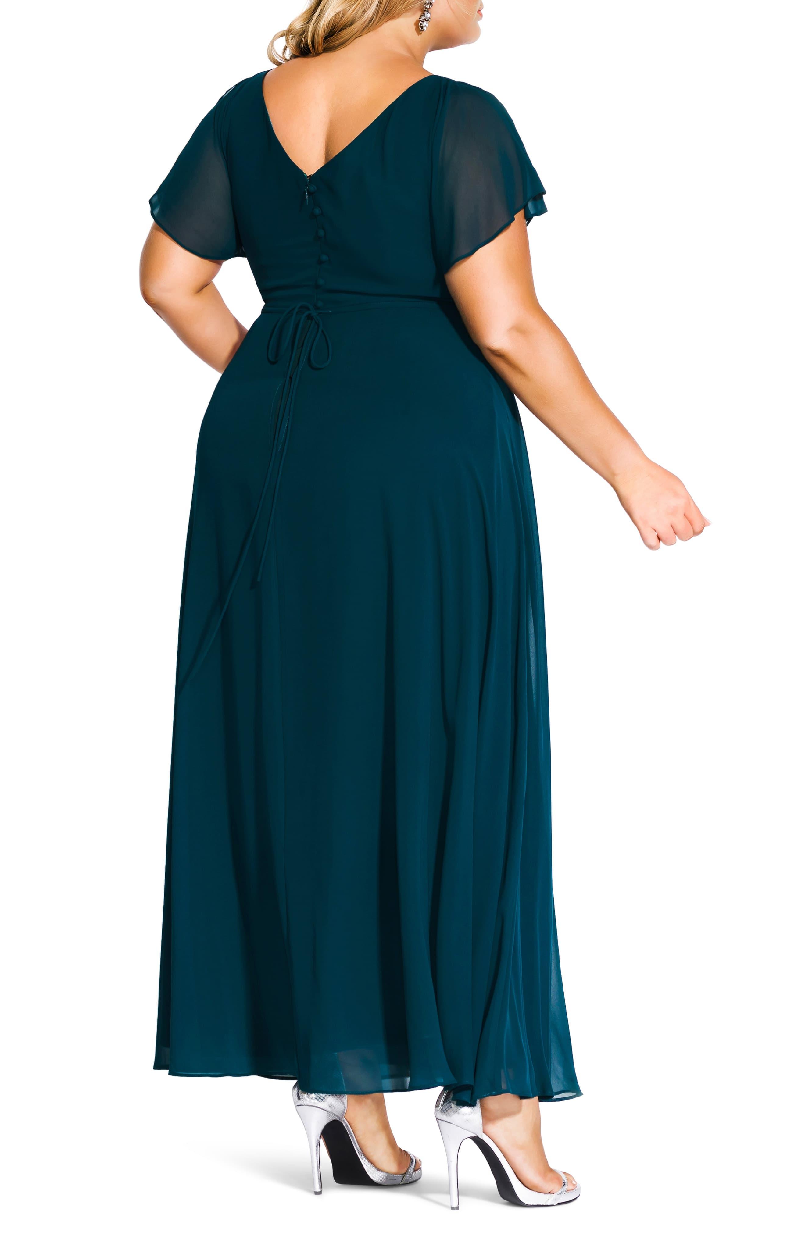 City Chic Sweet Wishes Maxi Dress in Emerald (Green) - Lyst