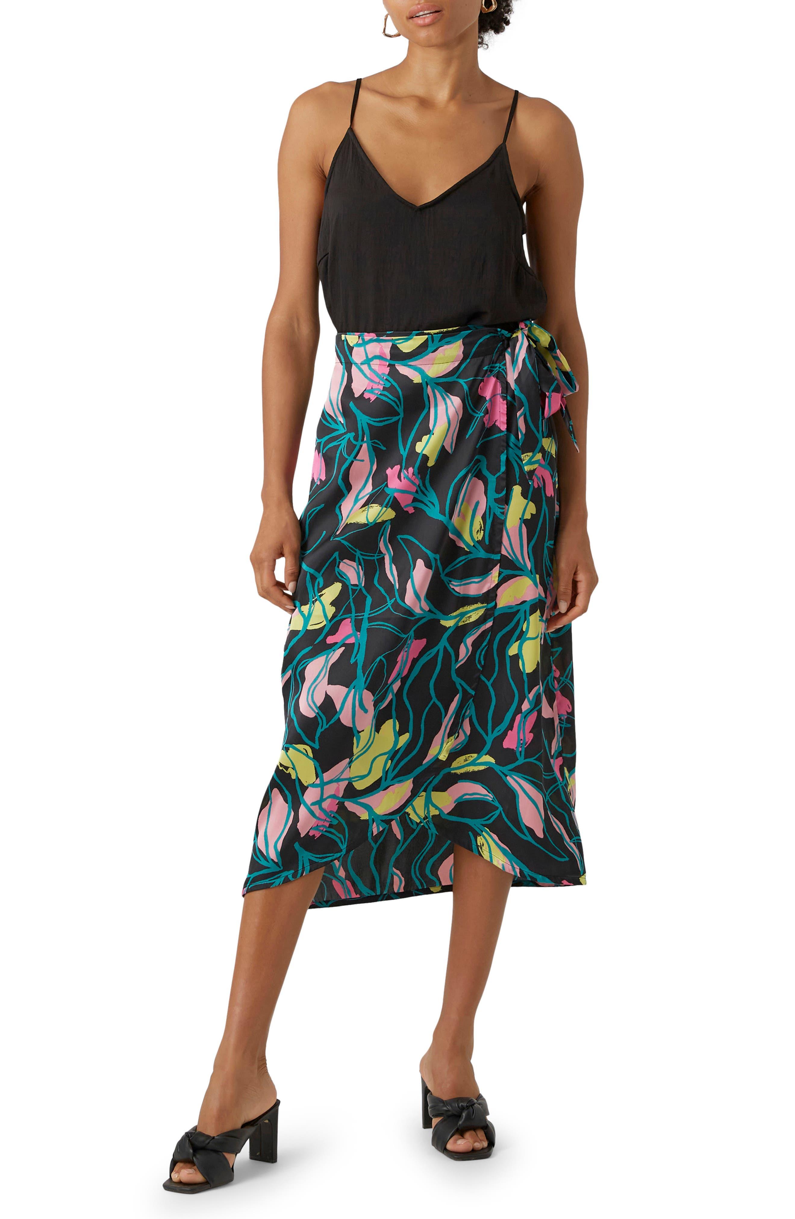 Vero Ulina Floral Skirt in Green | Lyst