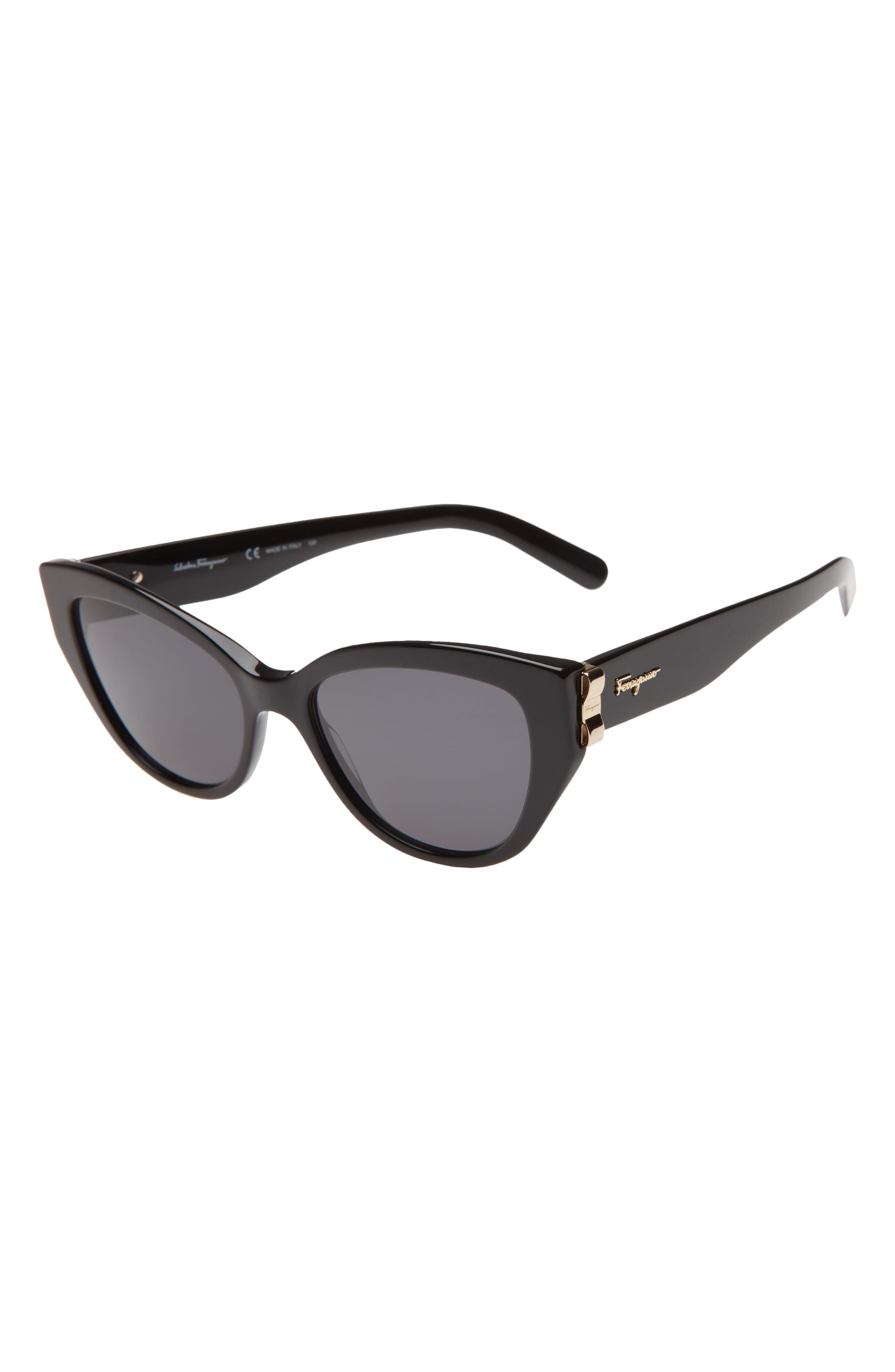 Ferragamo Vara 54mm Cat Eye Sunglasses In Black Grey Black Lyst