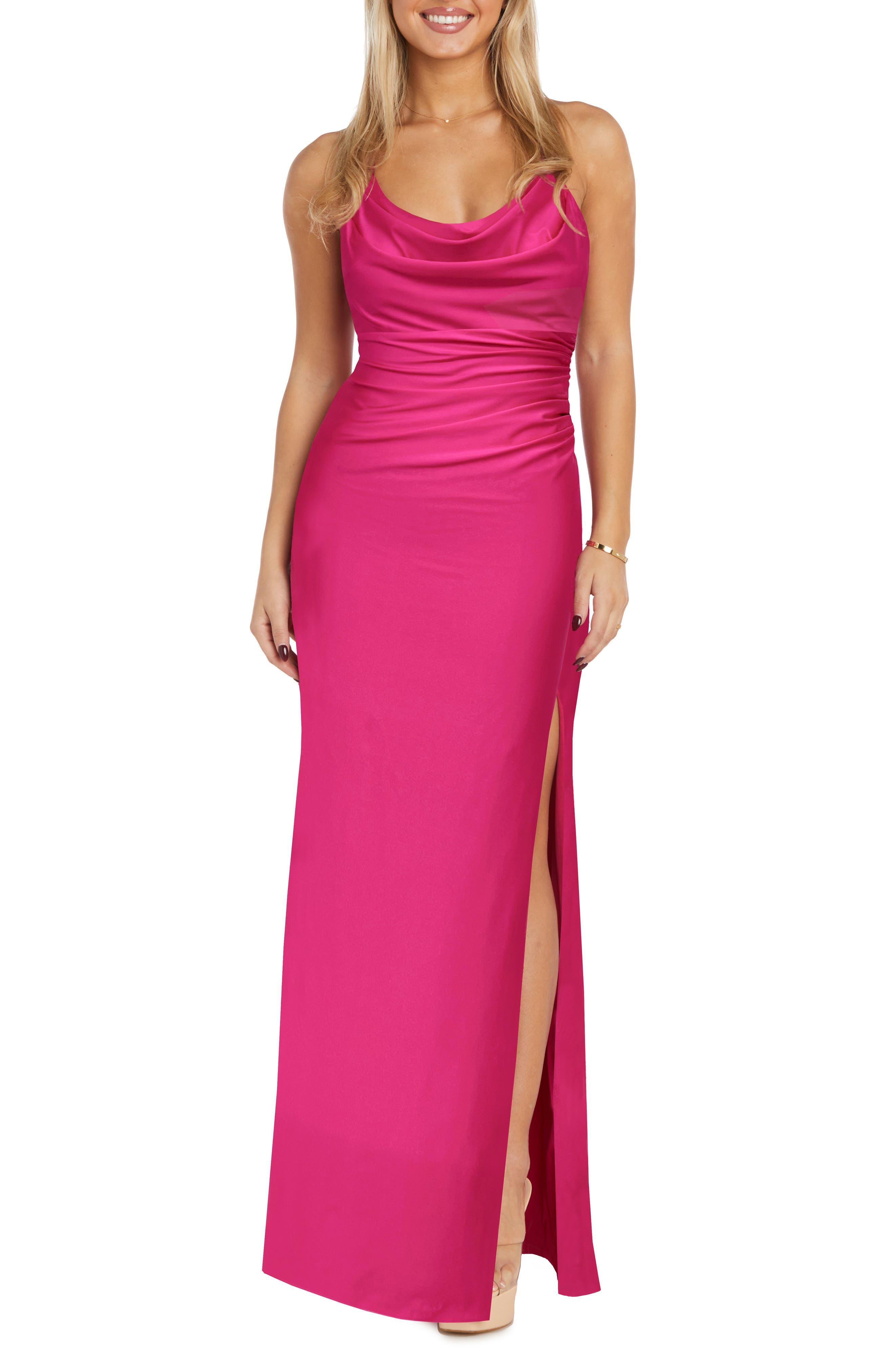 & Co. Cowl Neck Satin Gown in Pink Lyst