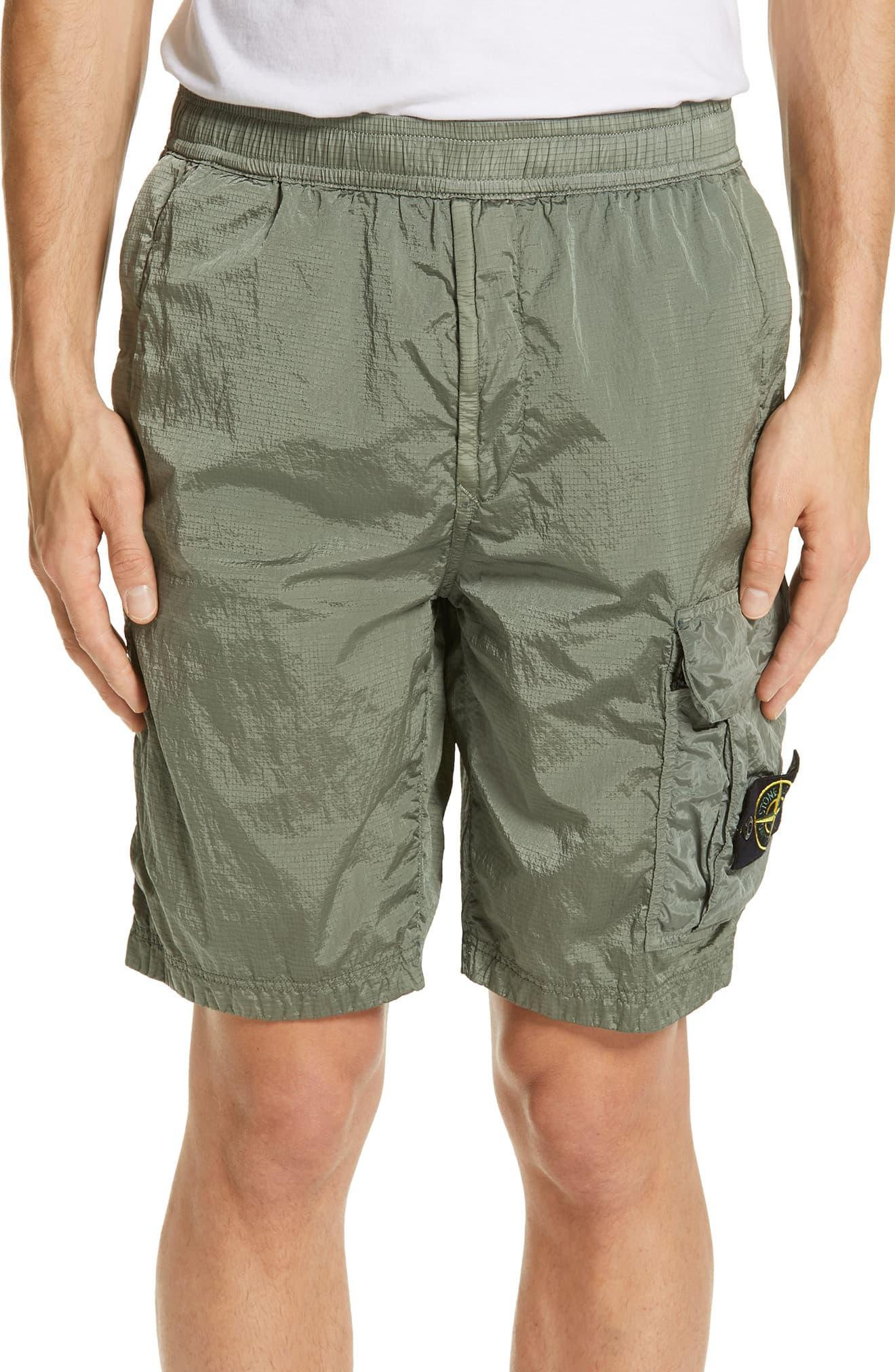 Stone Island Synthetic Nylon Cargo Shorts in Green for Men - Lyst