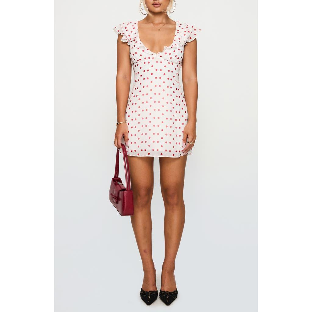 open lace back dress Lucienna Polka Dot Mini Dress Black / White