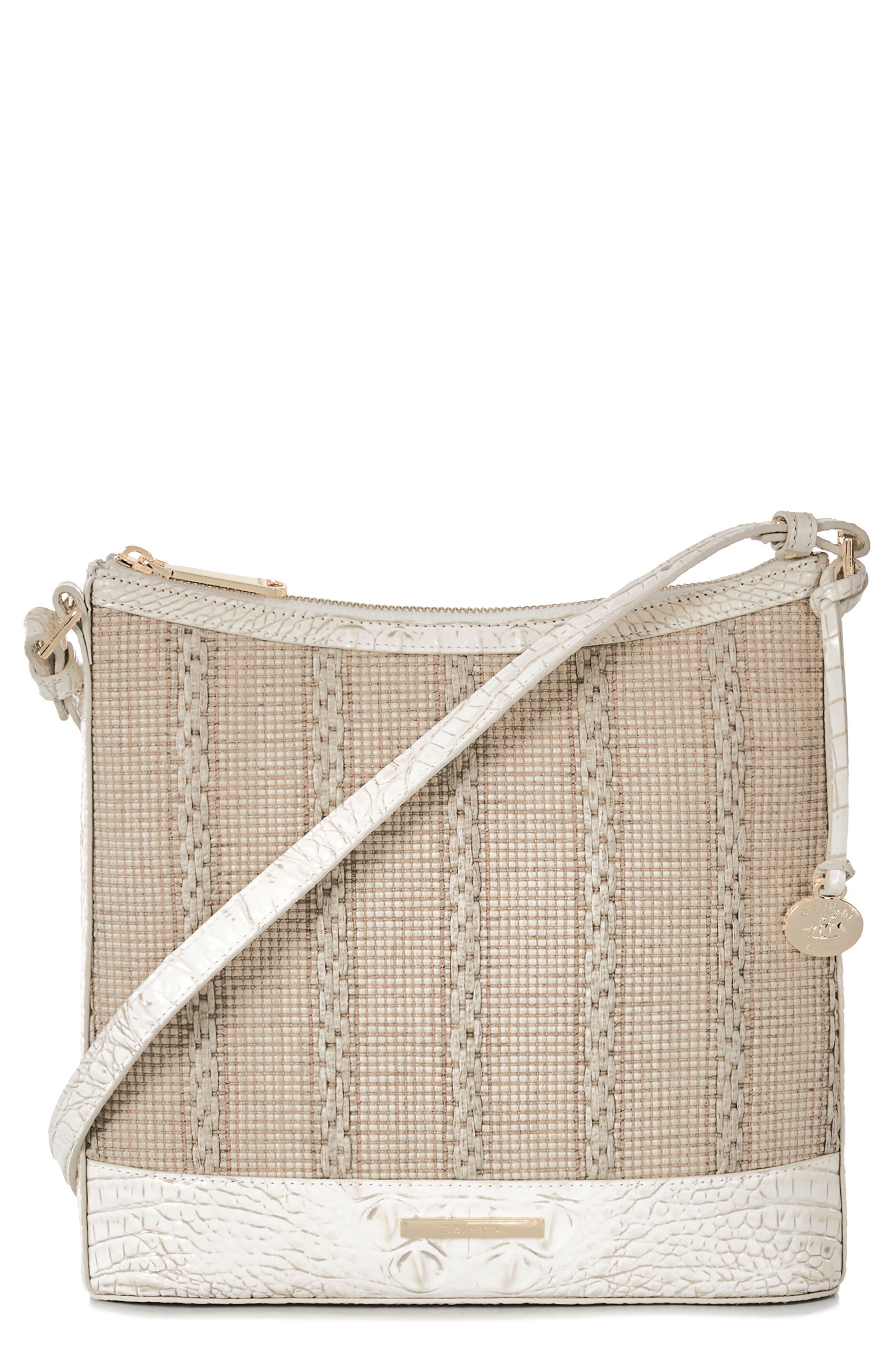 Brahmin Katie Straw & Leather Crossbody Bag in Natural Lyst