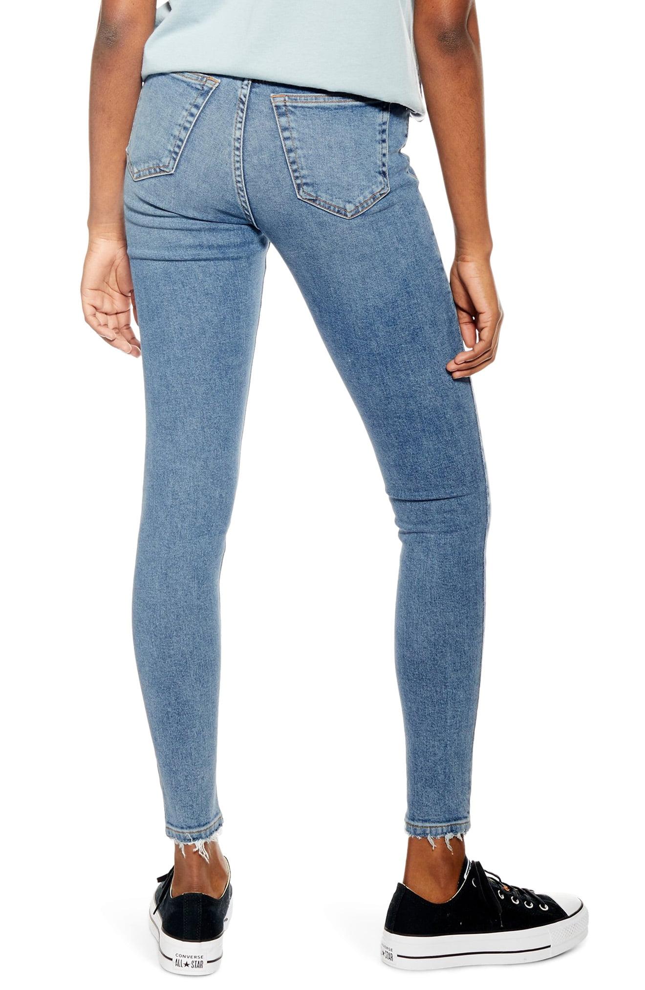 jamie high waist ripped hem skinny jeans