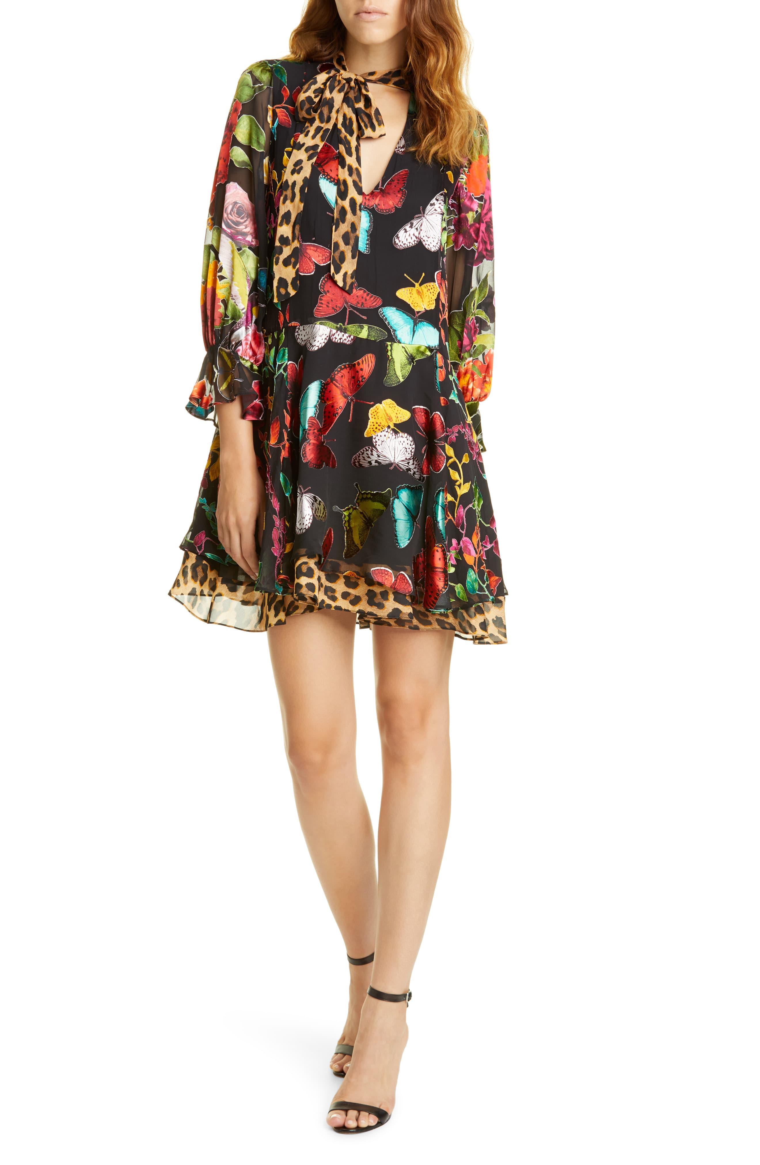 alice olivia butterfly dress