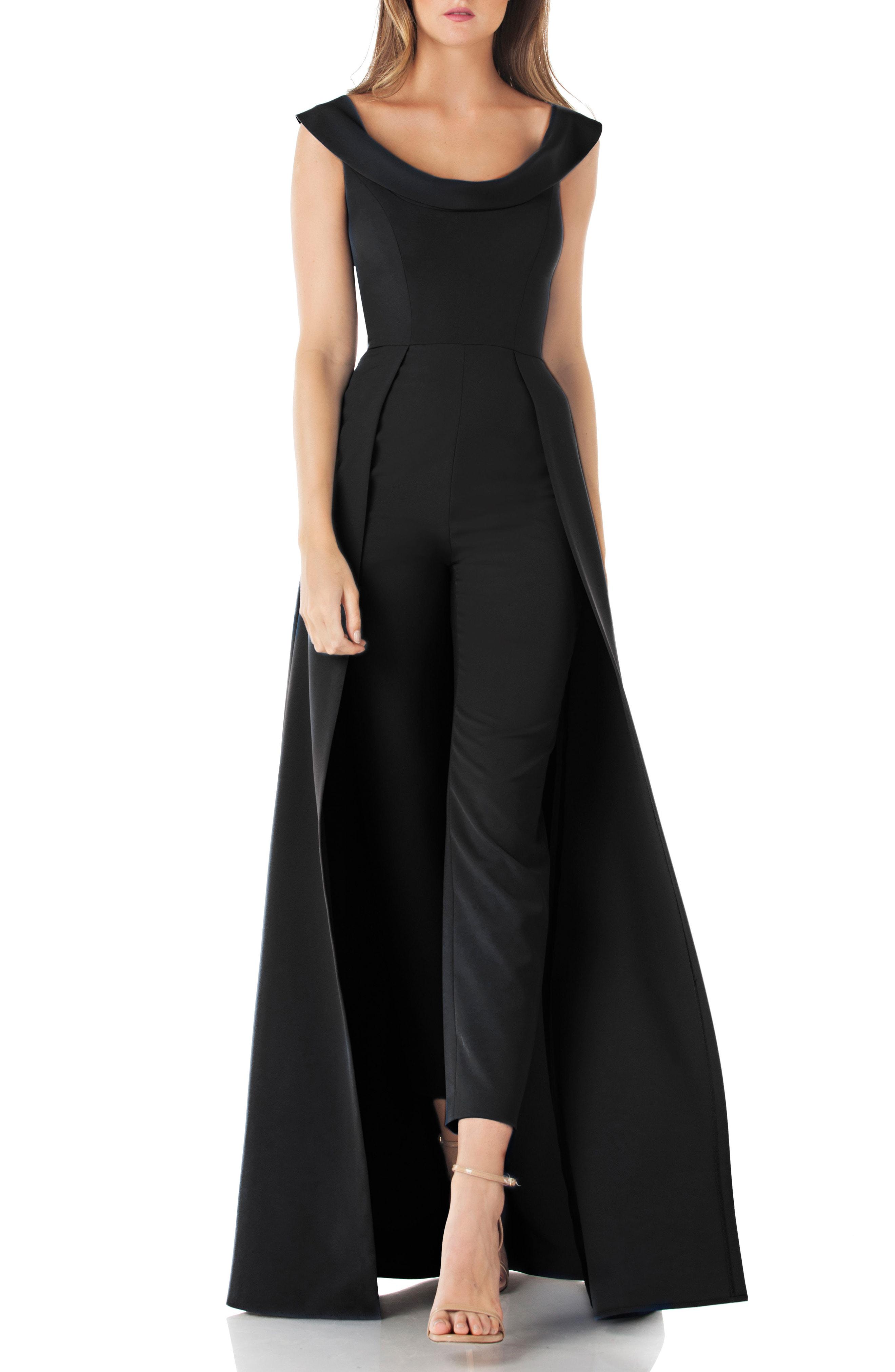 Lyst - Kay Unger Jumpsuit Gown in Black
