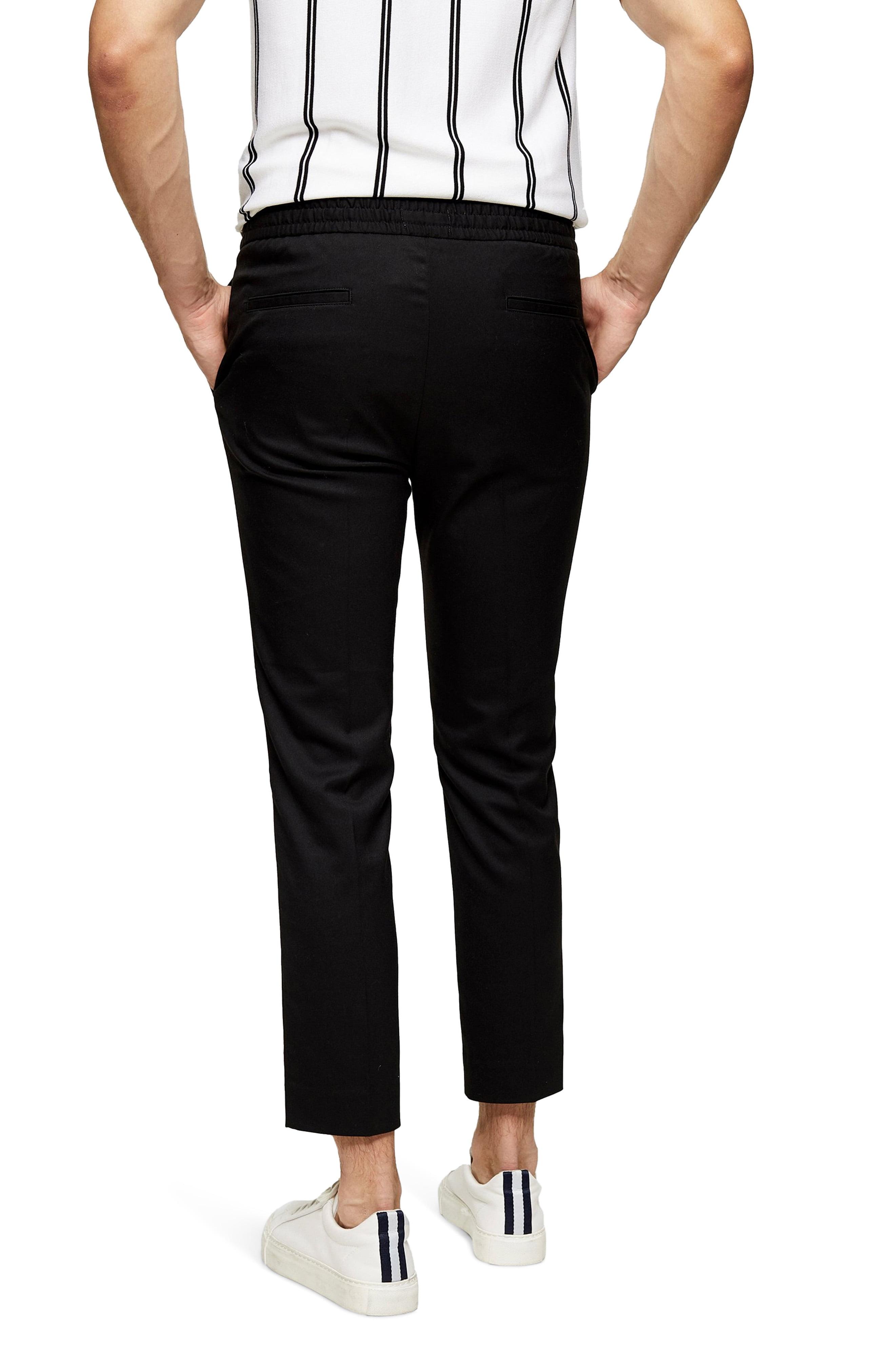 TOPMAN Slim Fit Crop Drawstring Pants in Black for Men - Lyst