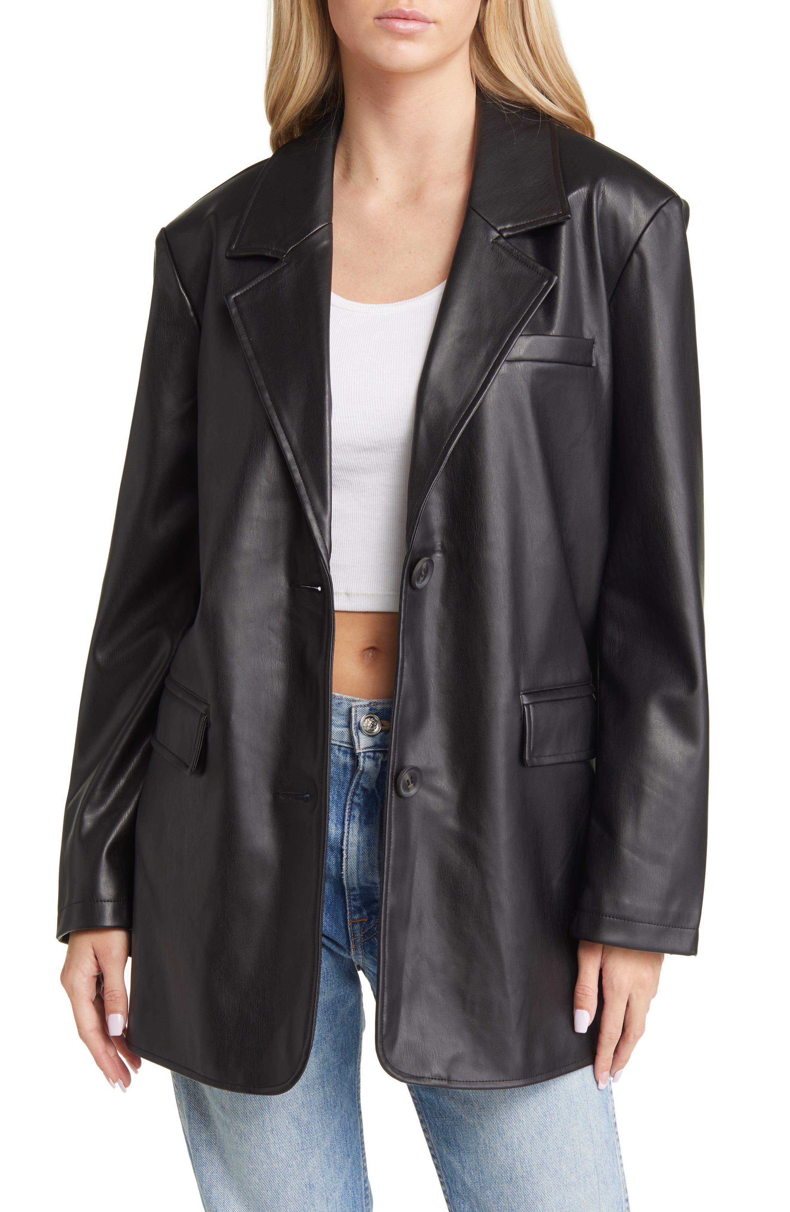 Vero Moda Bella Julie Coated Faux Leather Jacket in Black | Lyst