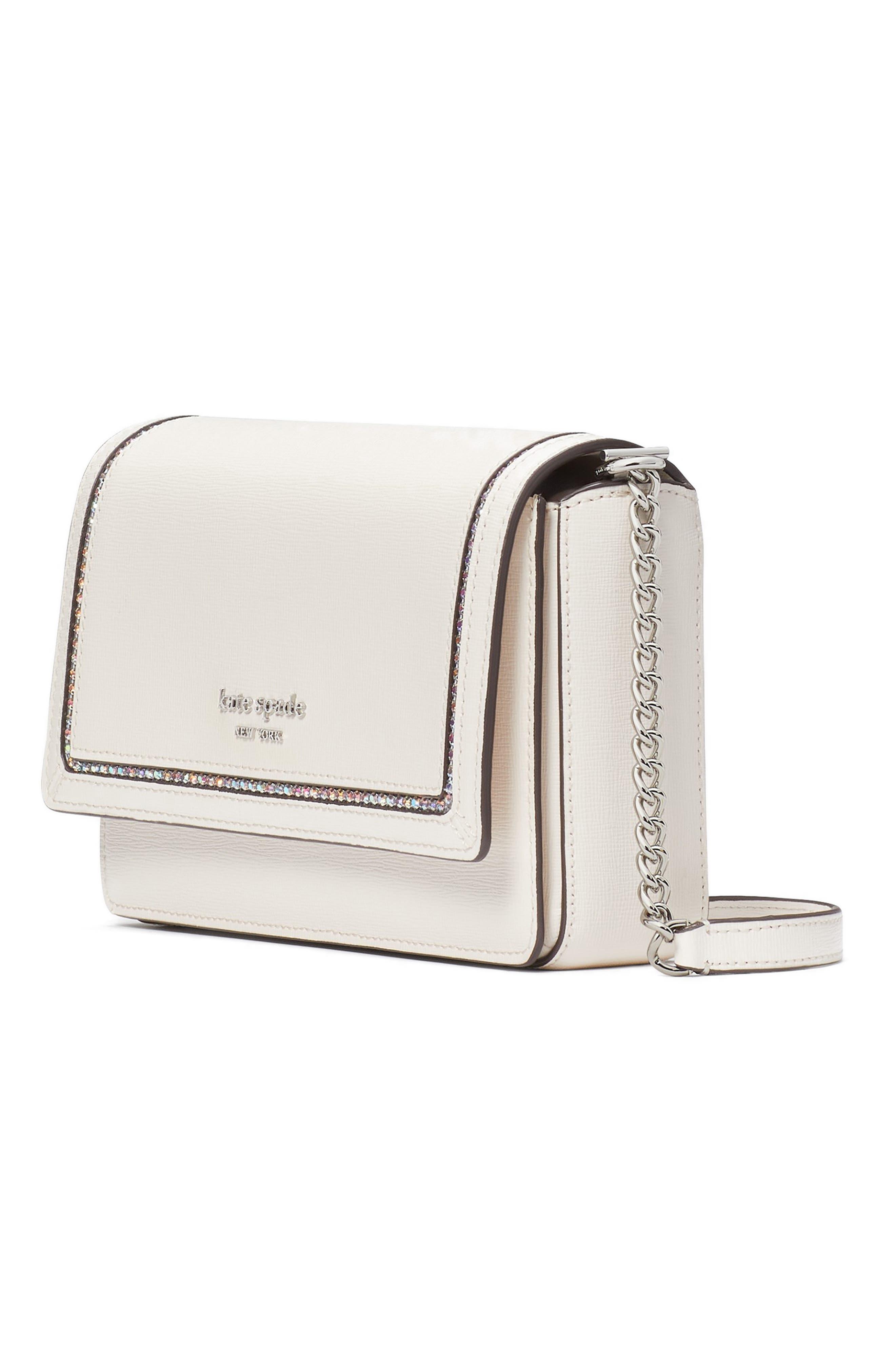 Kate Spade New York Staci small flap crossbody bag (Parchment): Handbags