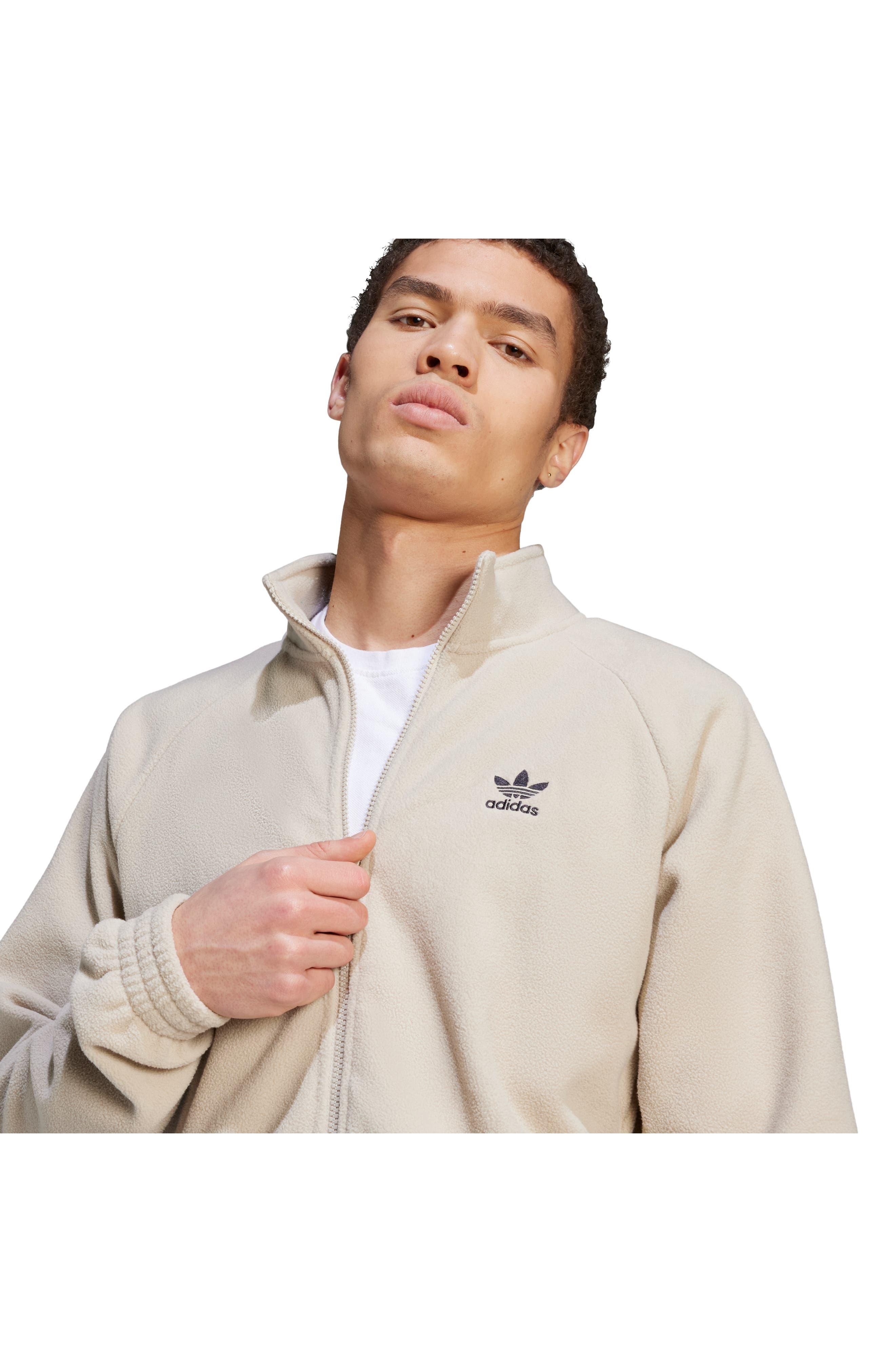 adidas Lifestyle Recycled Polyester Teddy Fleece Jacket in Natural for Men  | Lyst