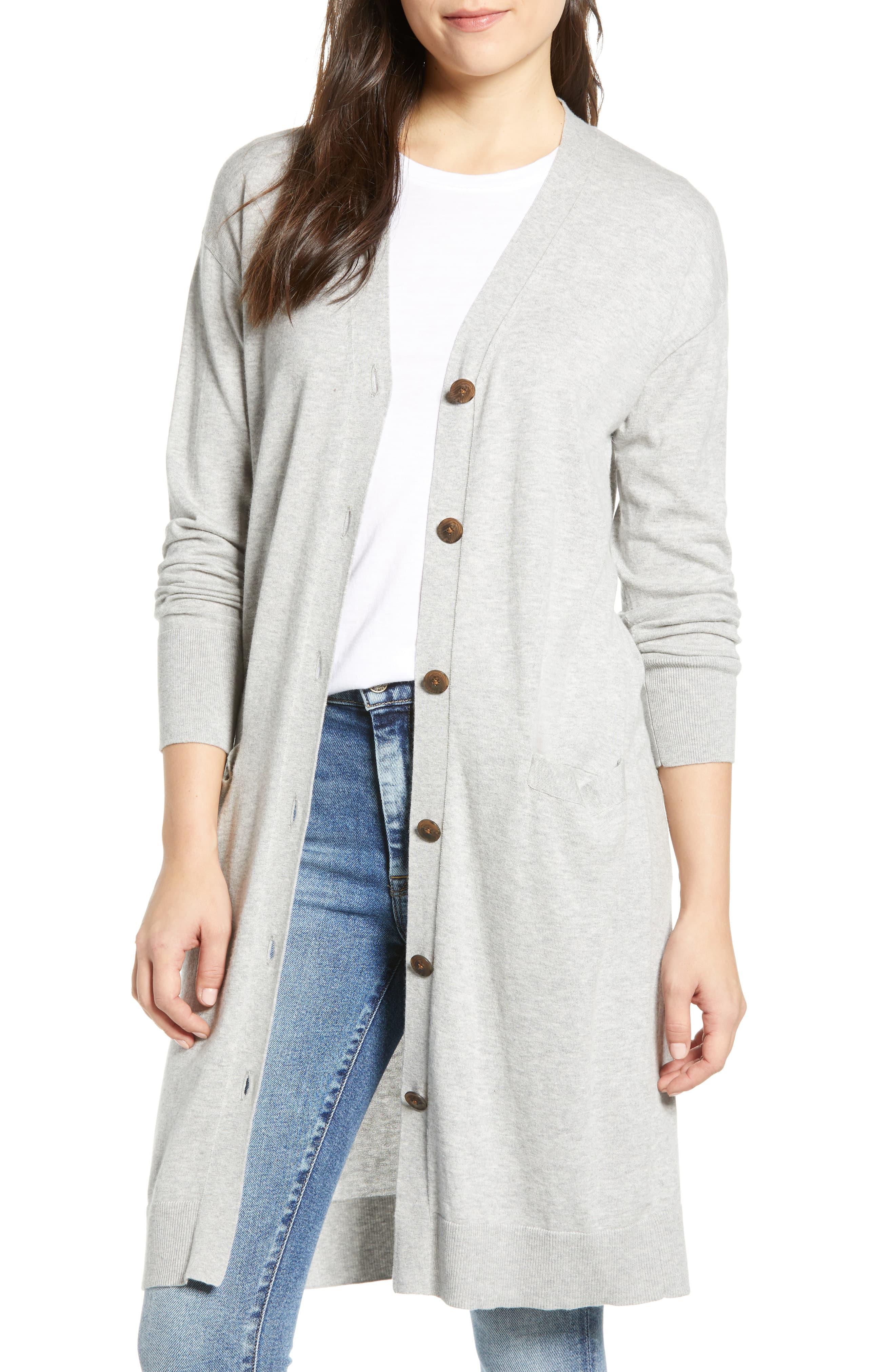 gray cotton cardigan