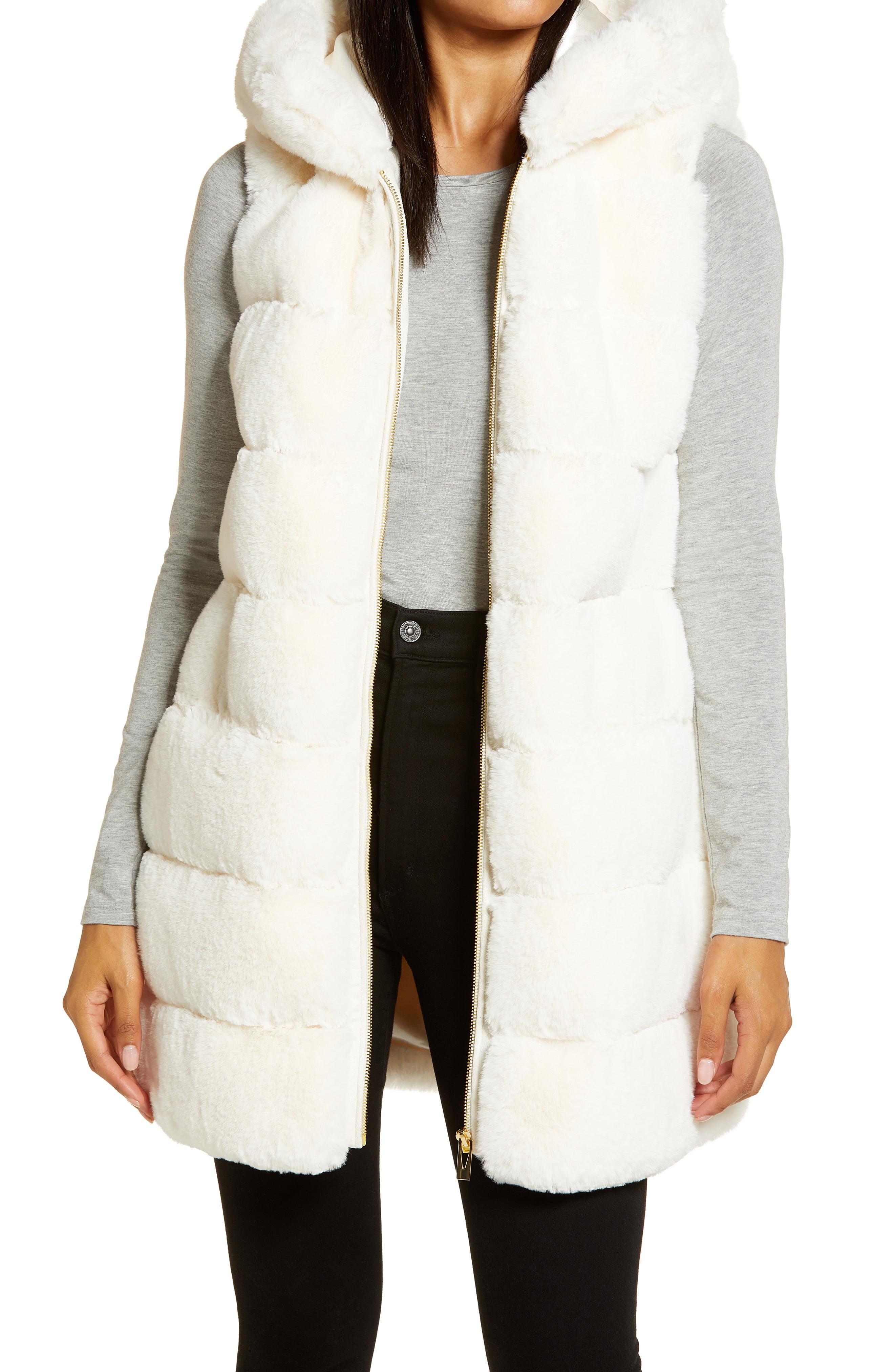 Via spiga grooved faux fur vest Clearance