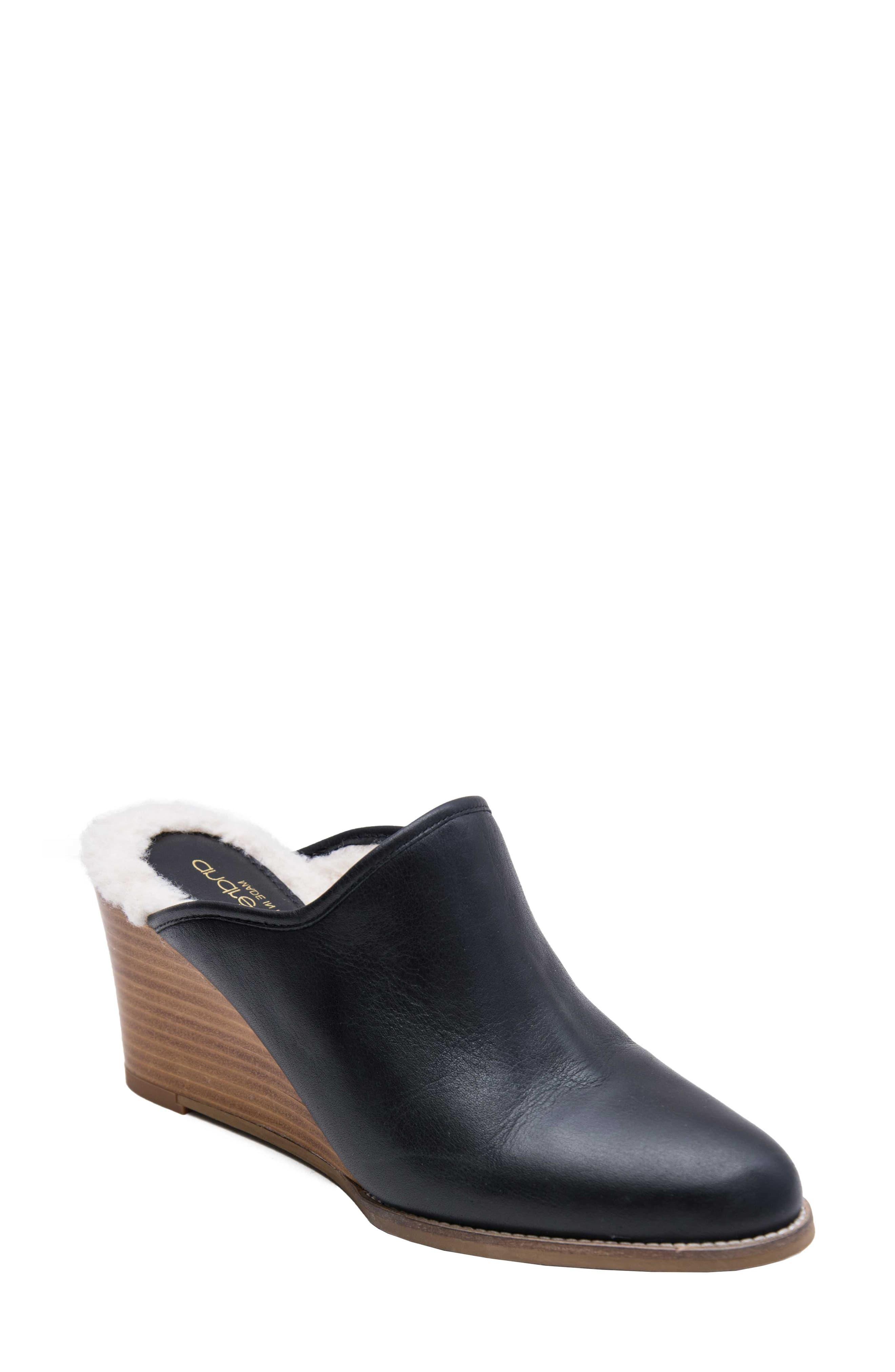 Andre Assous Sage Wedge Mule in Black Leather (Black) - Lyst