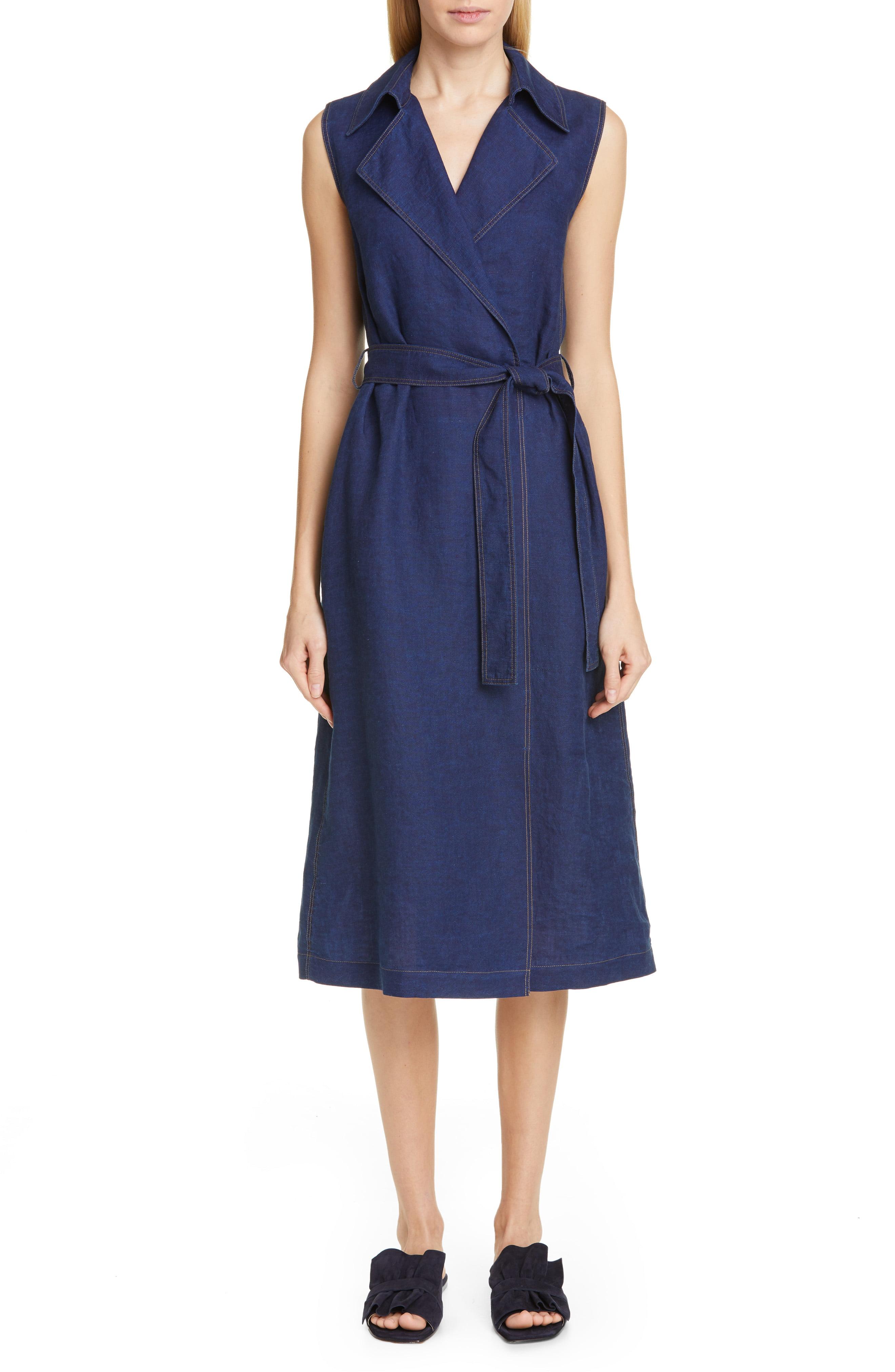Lyst Lafayette 148 New York Florence Belted Aline Linen Wrap Dress