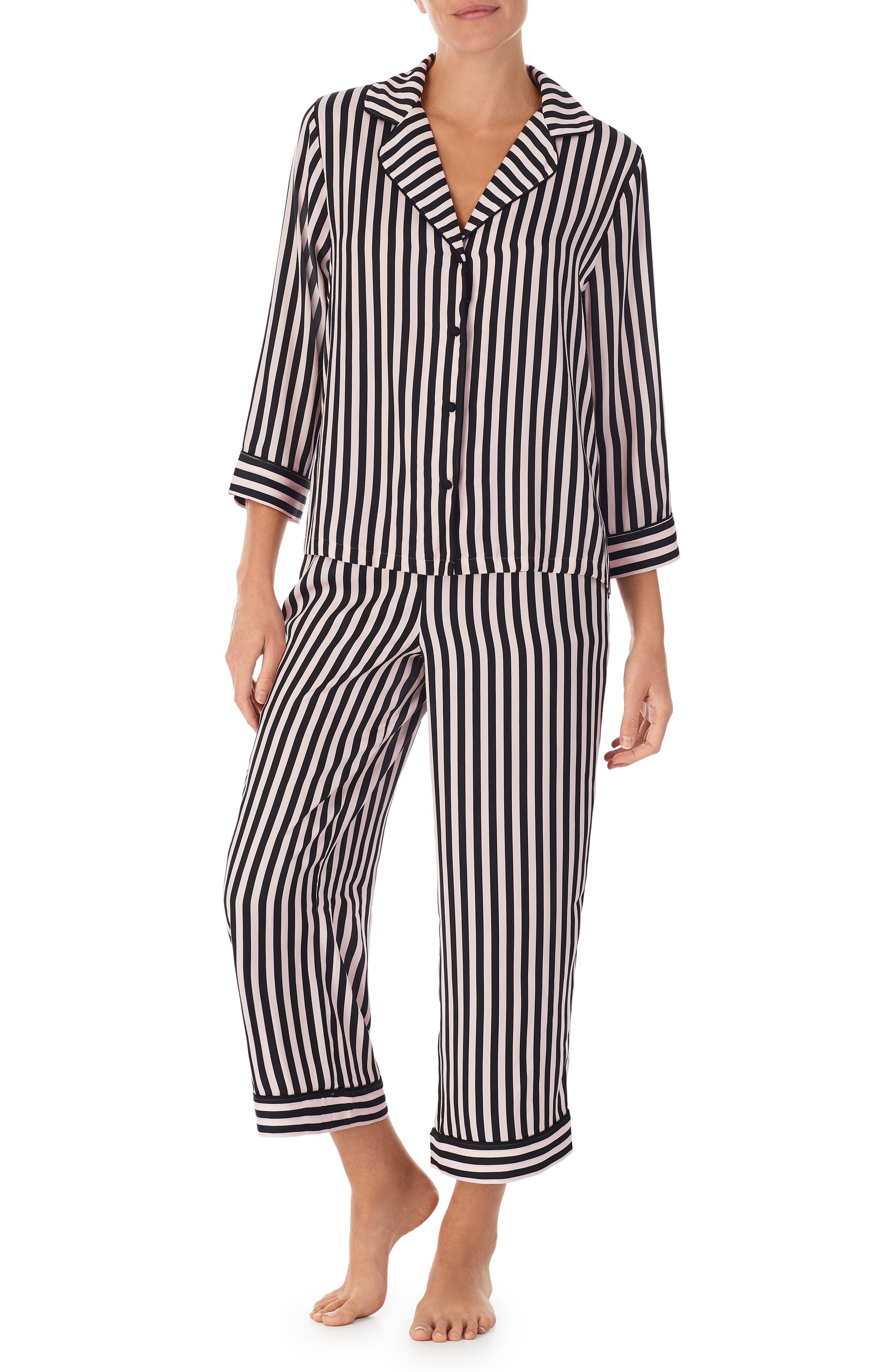 Kate Spade Print Threequarter Sleeve Crop Pajamas Lyst