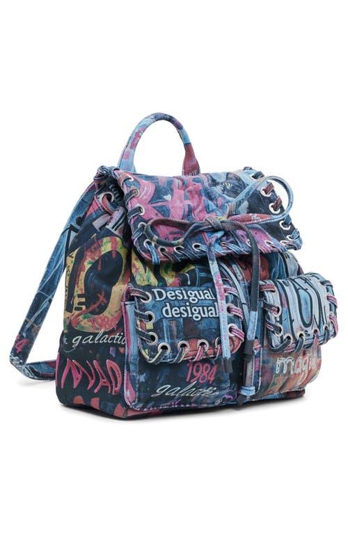 Desigual Multicolor Graphic Lace-Up Drawstring Backpack Desigual Backpack Bags & Handbags for Women for sale | eBay main image 2