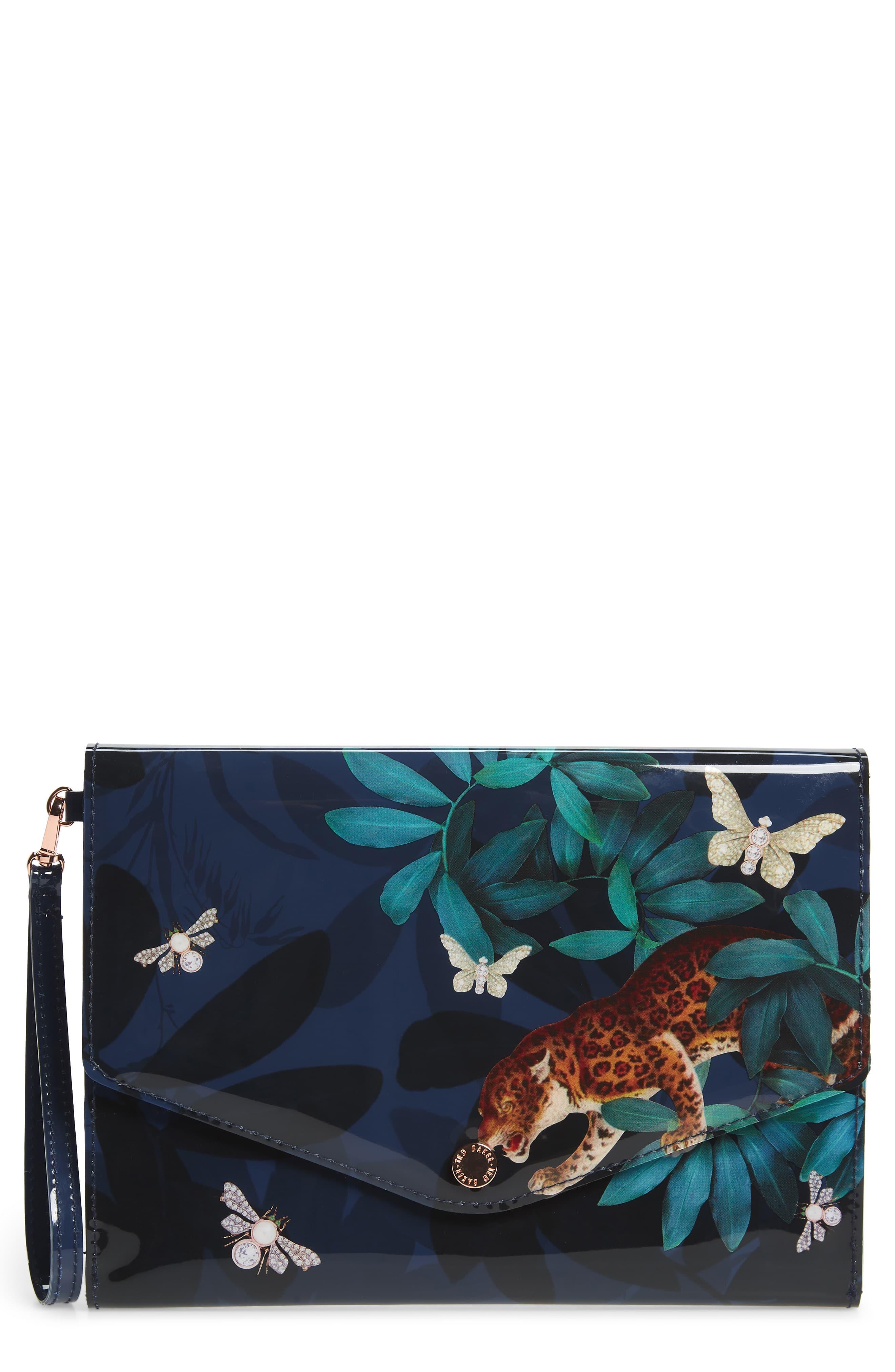 ted baker navy clutch bag
