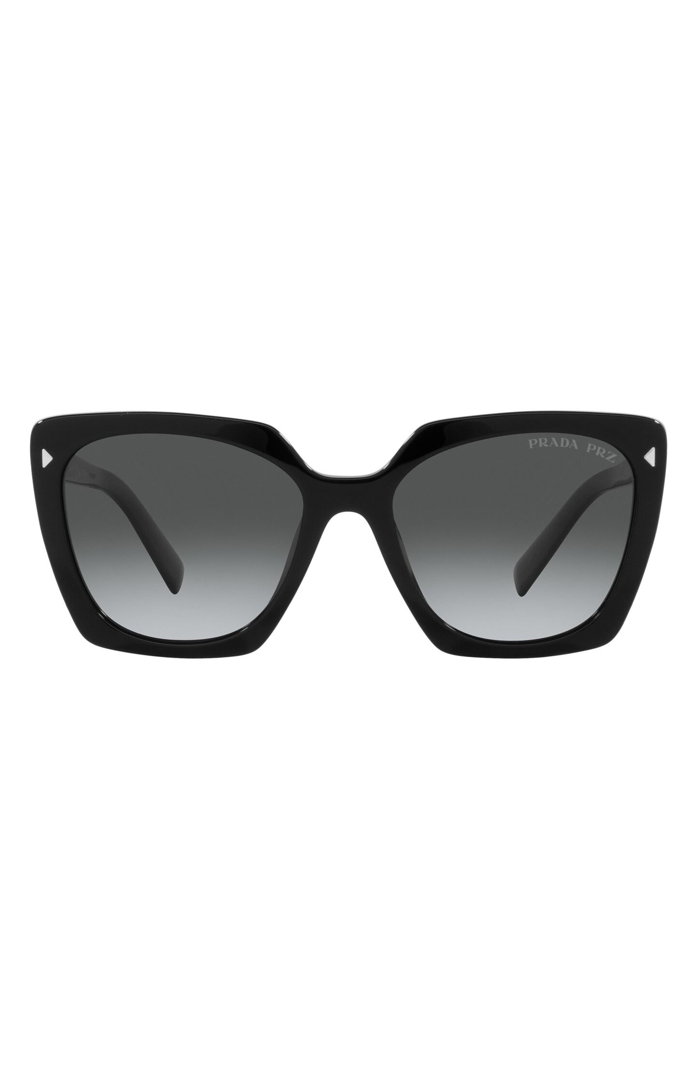 Prada 55mm Gradient Polarized Square Sunglasses in Black Lyst