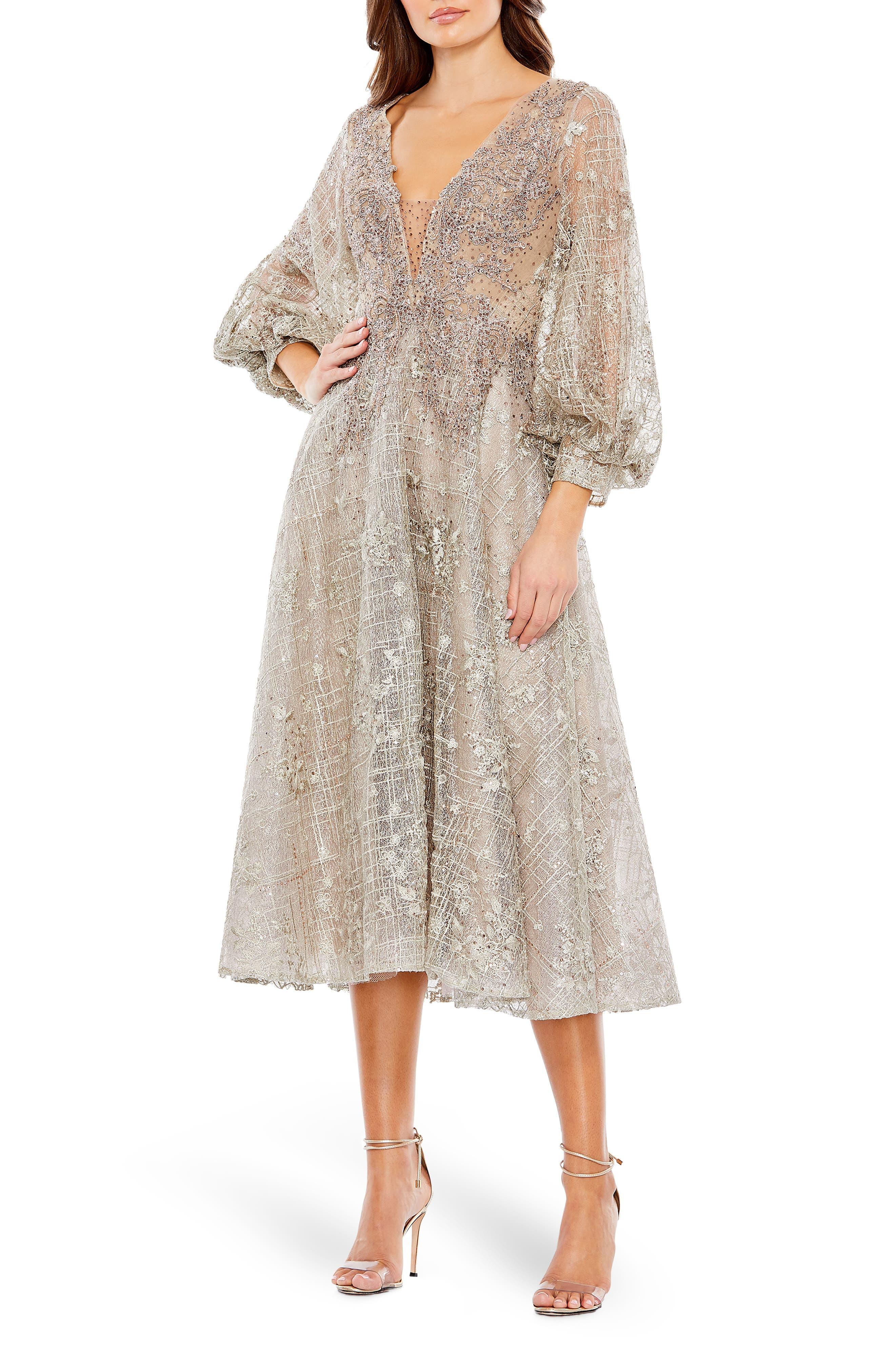 Bishop sleeve midi hot sale dress