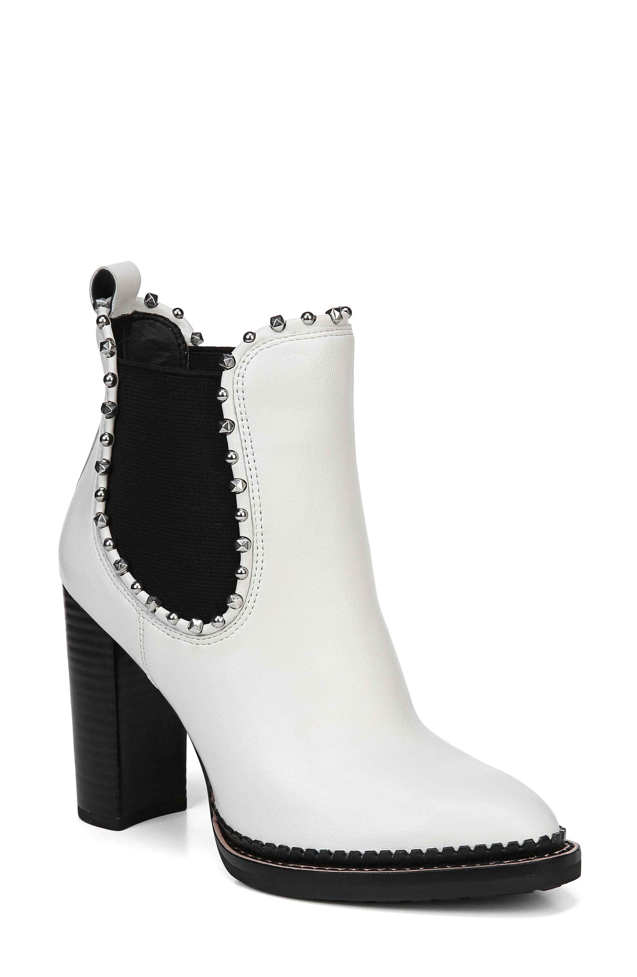 white boots with studs