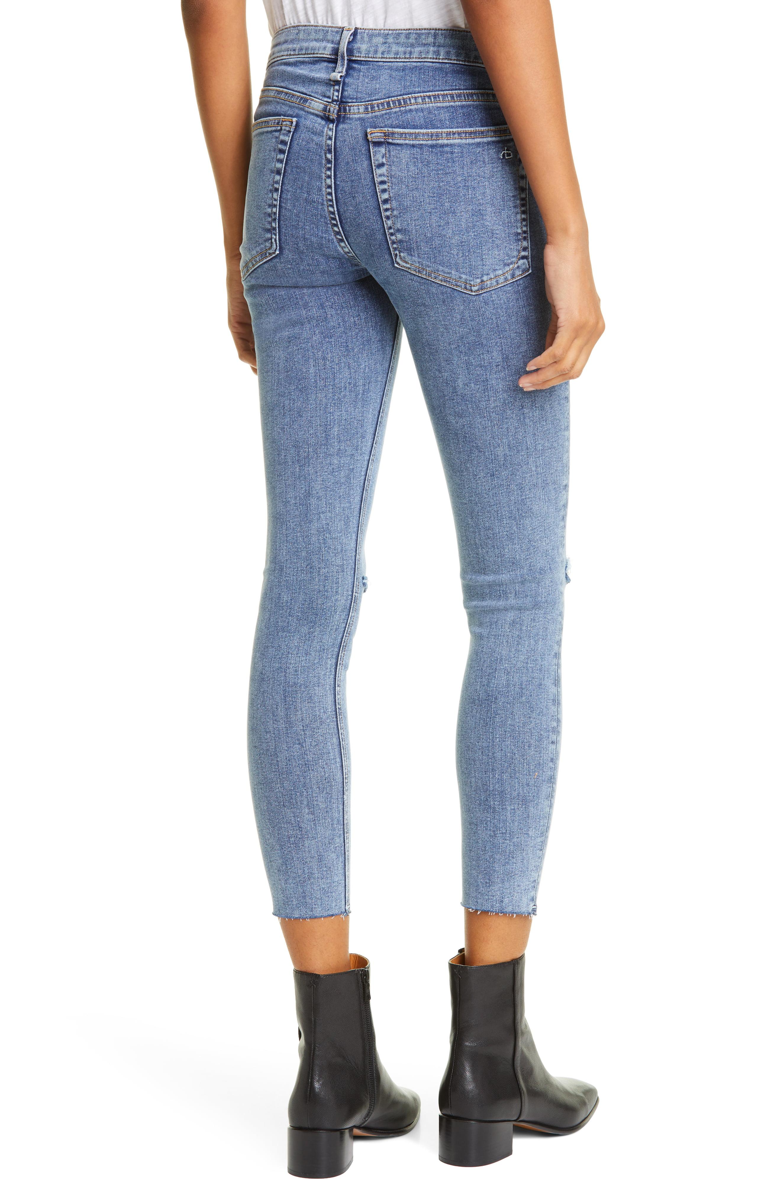 Rag & Bone Denim Dre Low Rise Ripped Skinny Jeans In Oak Knoll in Blue - Save 13% - Lyst