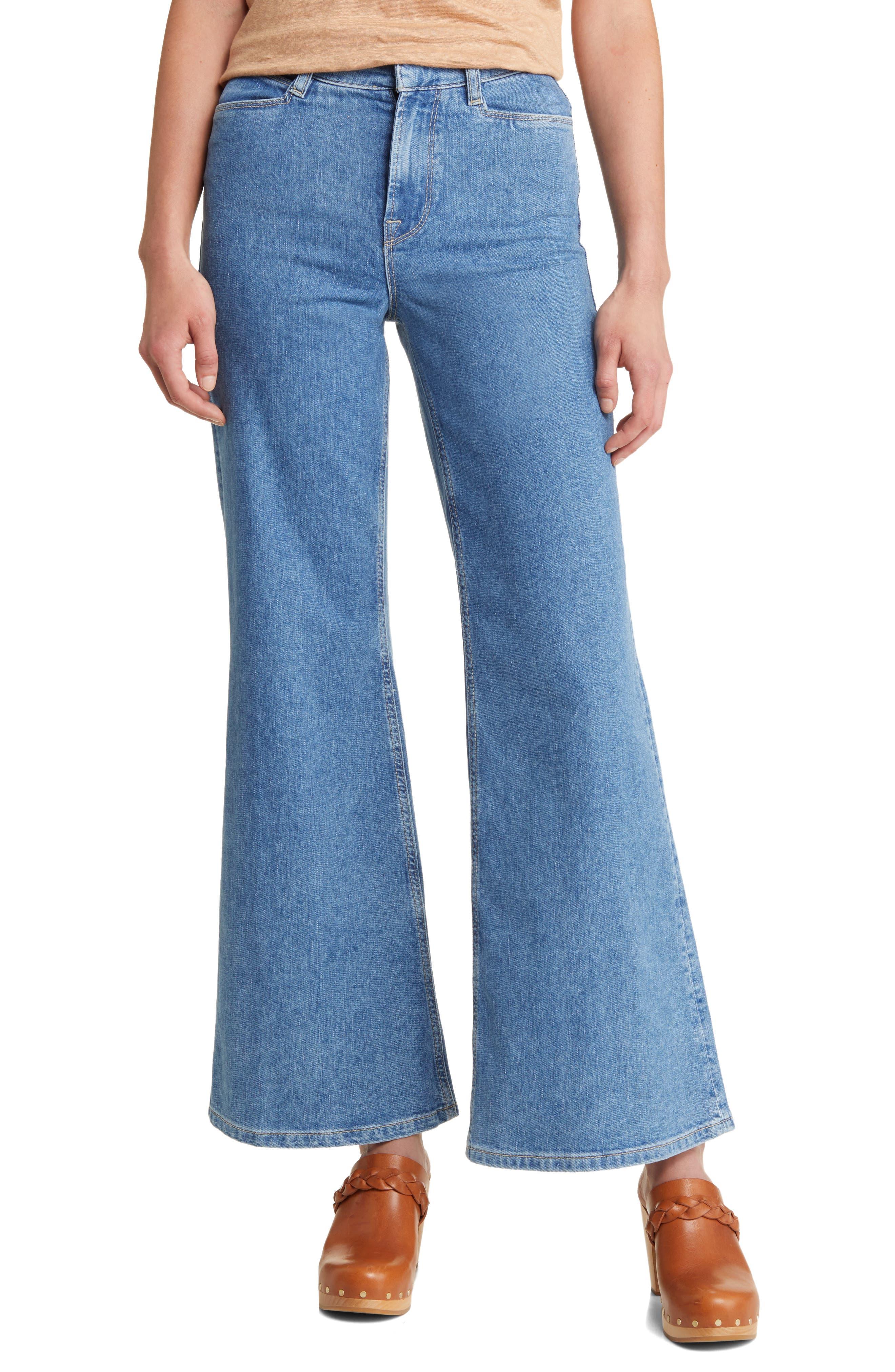 FRAME Le Slim Palazzo High Waist Wide Leg Jeans in Blue | Lyst