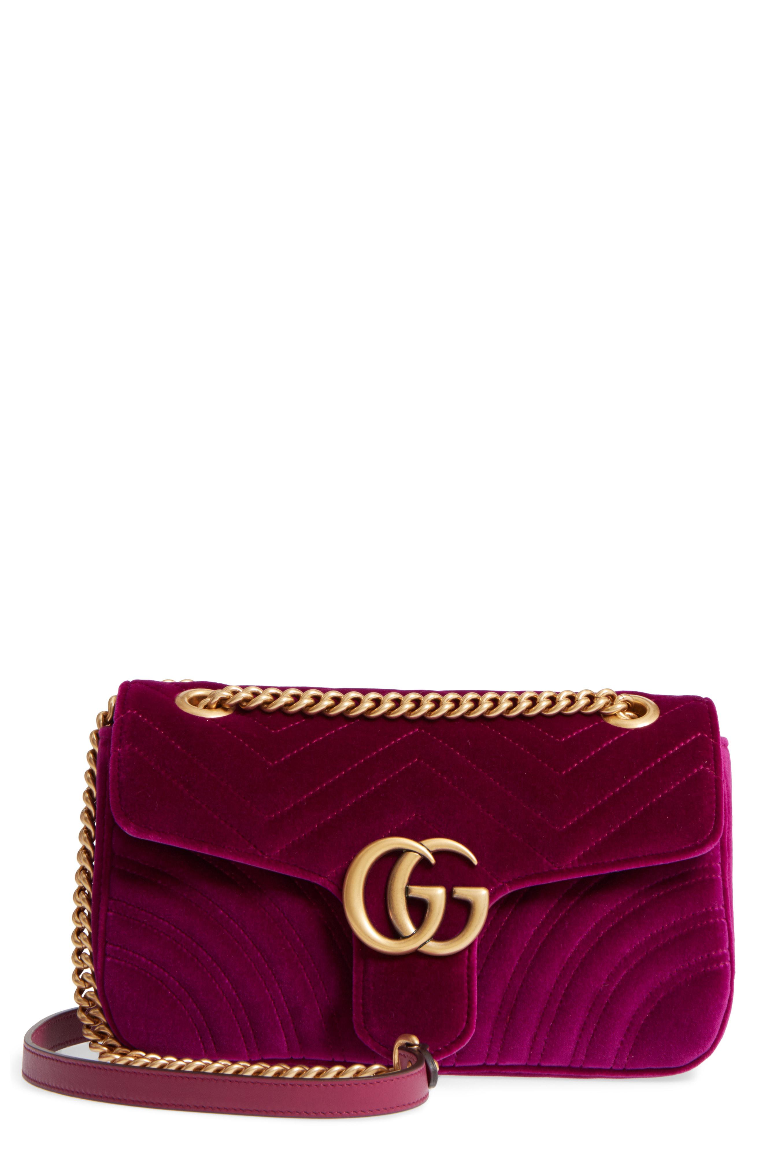 medium gg marmont 2.0 matelassé velvet shoulder bag