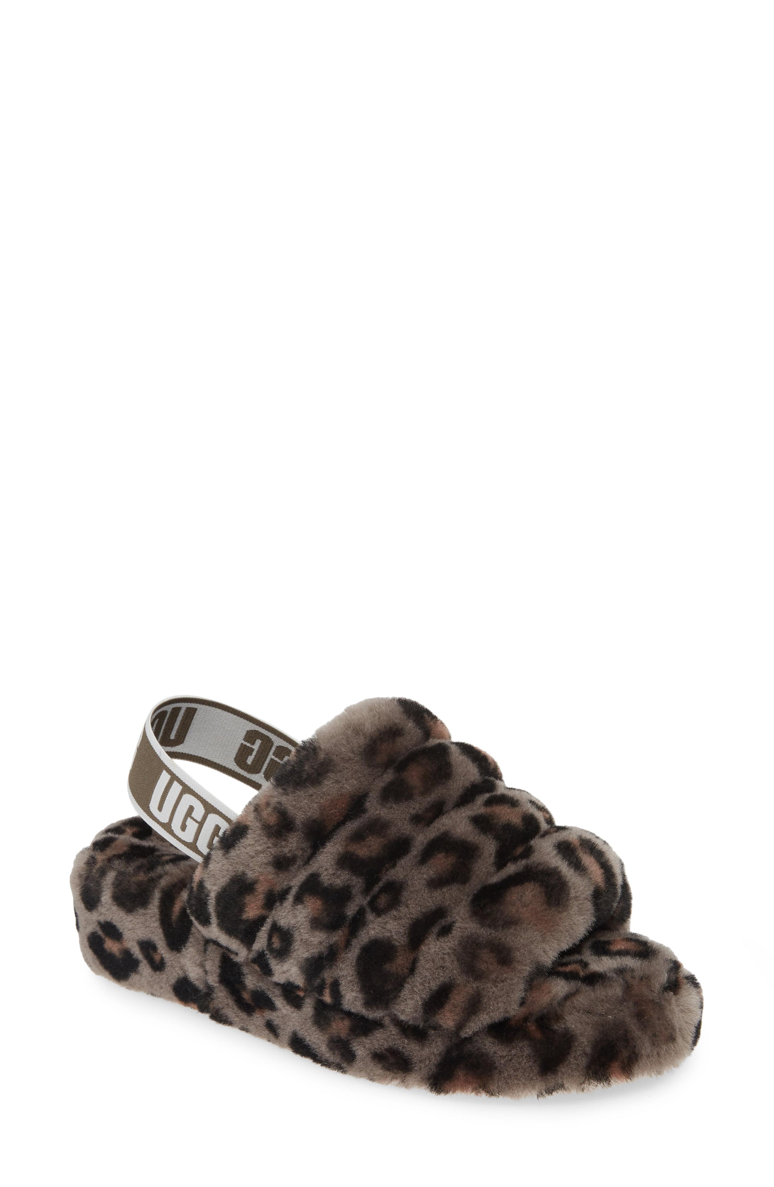 leopard ugg slides