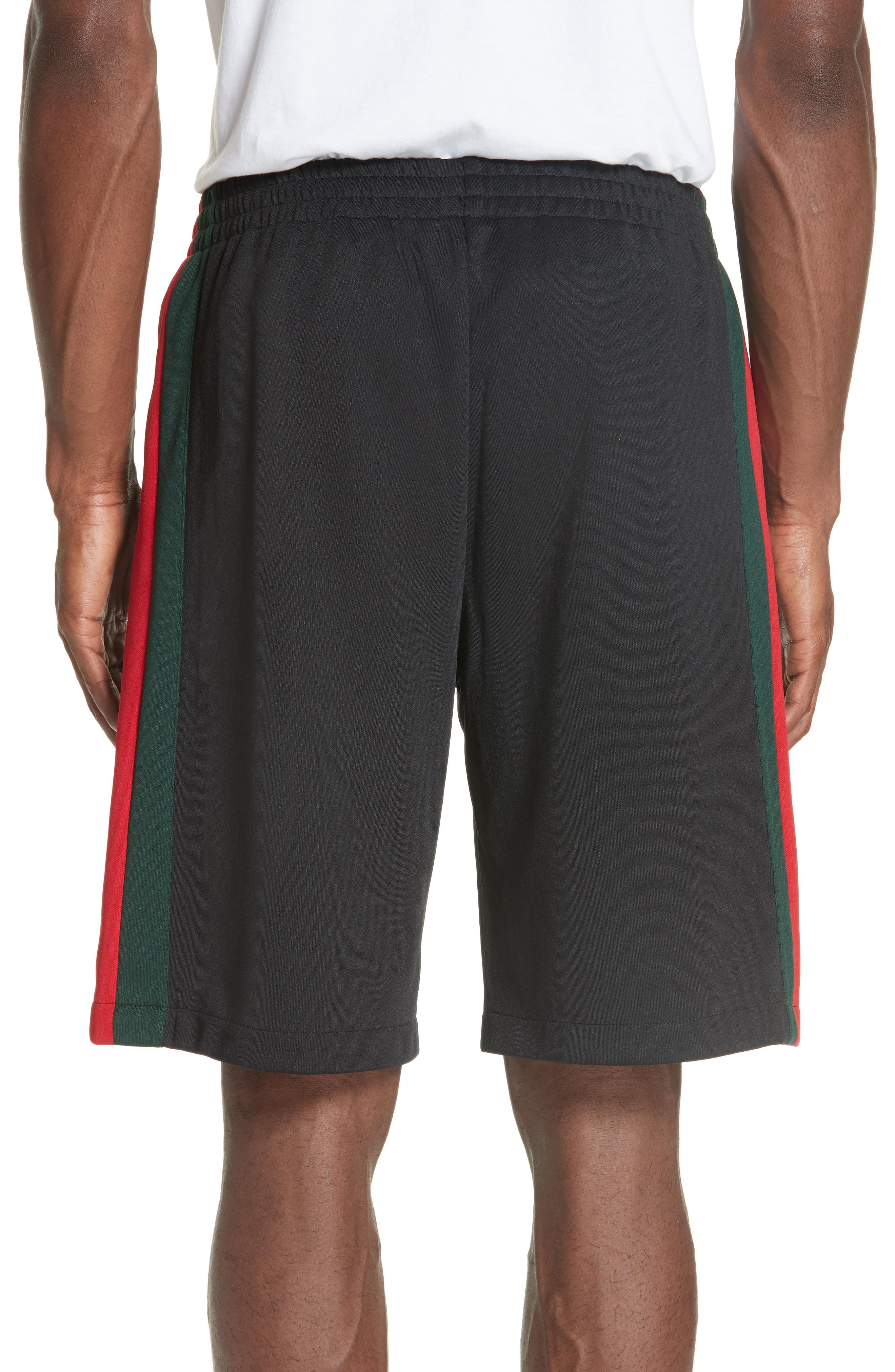 Gucci Synthetic Stripe Knit Track Shorts in Black for Men - Lyst