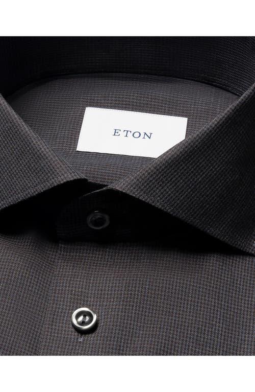 Eton Slim Fit Houndstooth Flannel Dress Shirt in Black for Men | Lyst