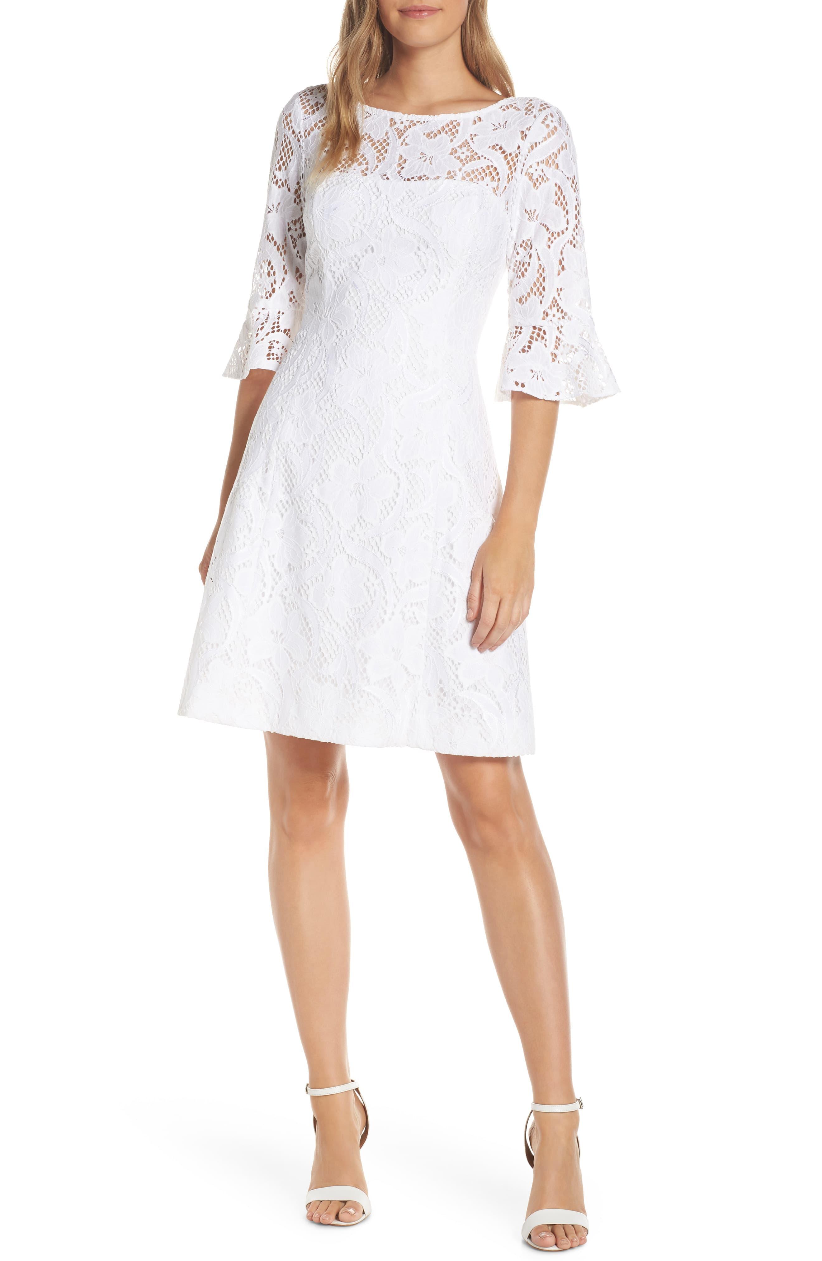 Lilly Pulitzer Lilly Pulitzer Allyson Lace Fit & Flare Dress in White ...