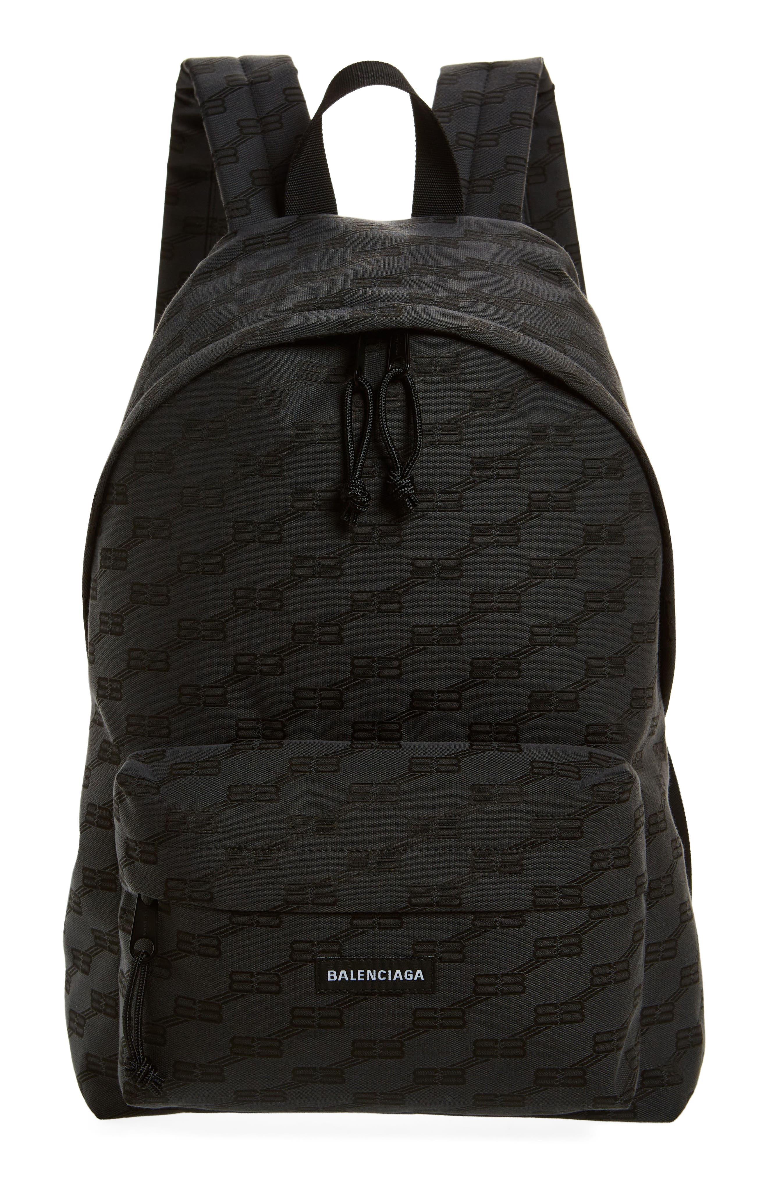 Balenciaga Bb Monogram Jacquard Canvas Backpack in Black for Men